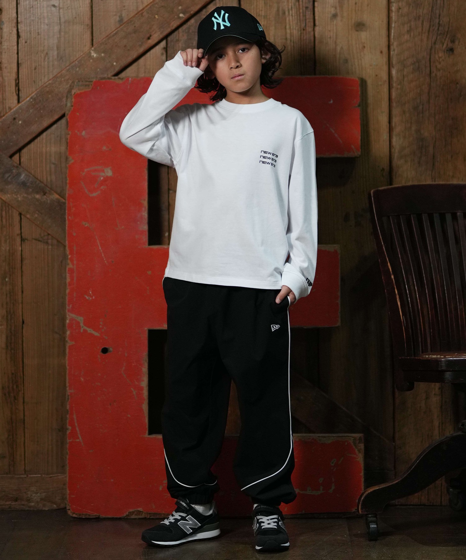NEW ERA ニューエラ 長袖 Tシャツ ロンT キッズ 子供 ロゴ YTH LS CT