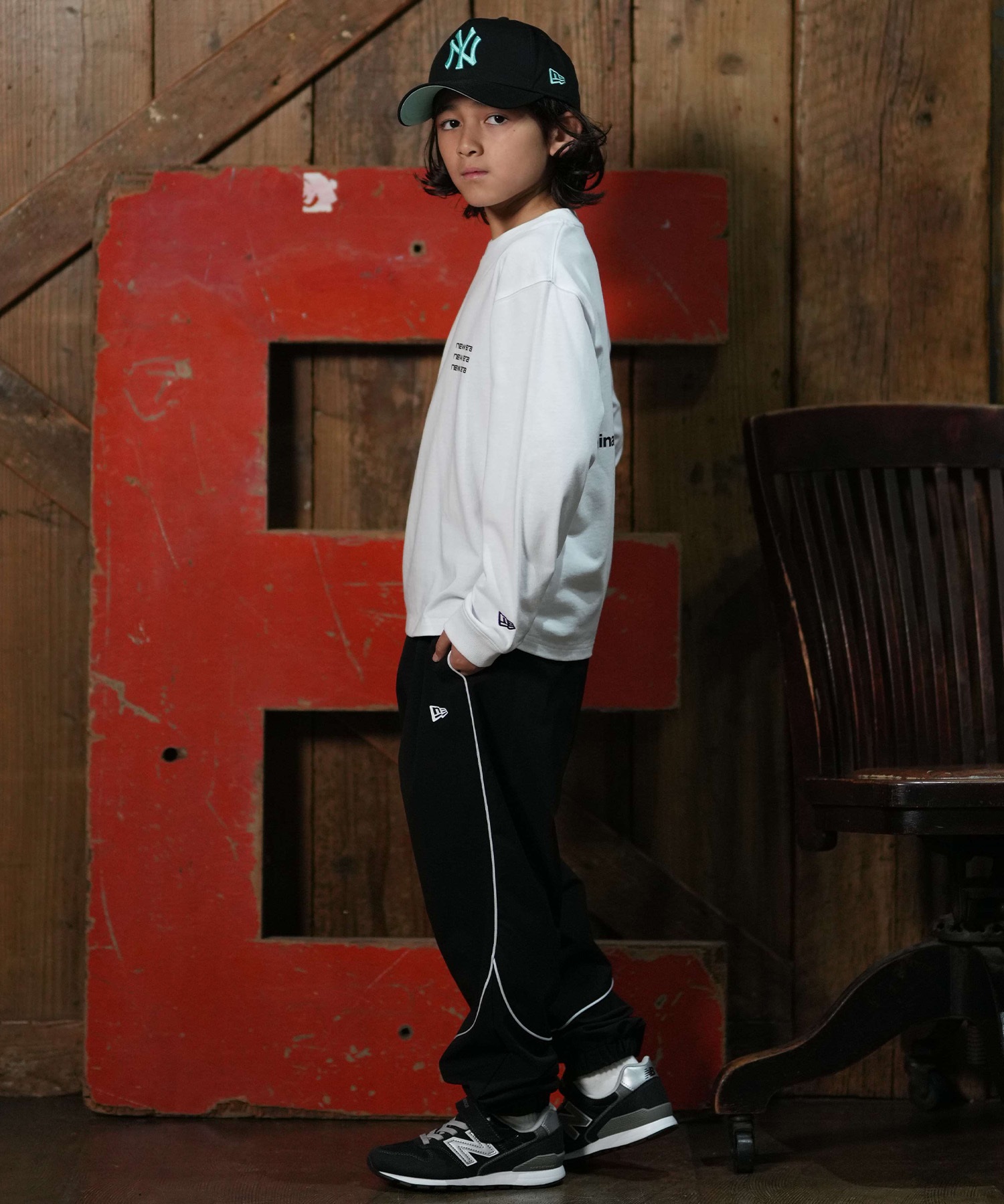 NEW ERA ニューエラ 長袖 Tシャツ ロンT キッズ 子供 ロゴ YTH LS CT