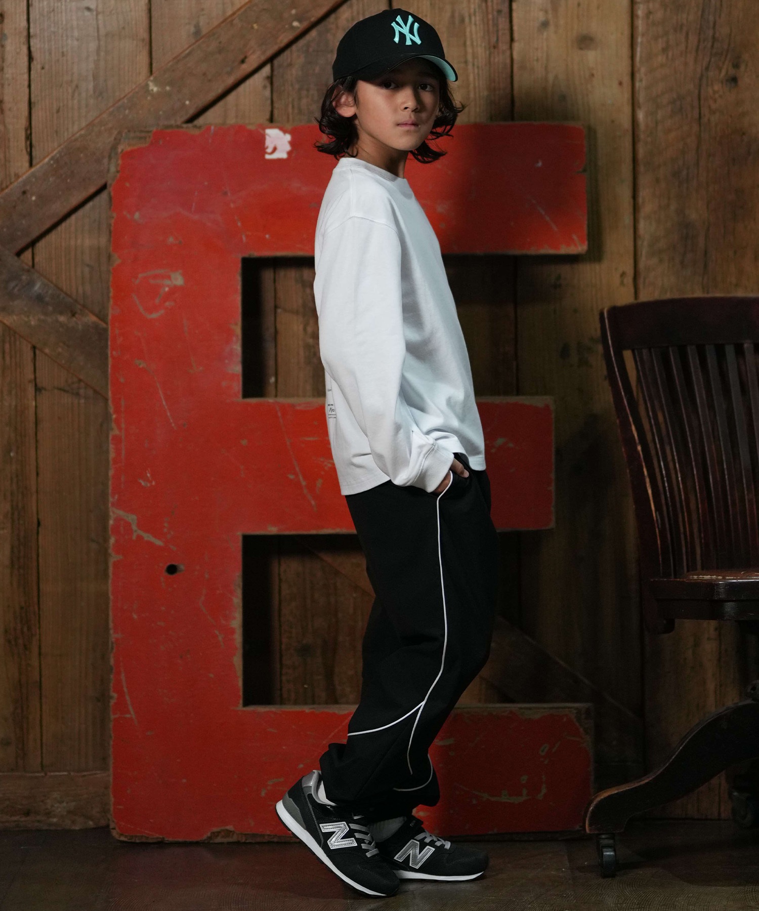 NEW ERA ニューエラ 長袖 Tシャツ ロンT キッズ 子供 ロゴ YTH LS CT