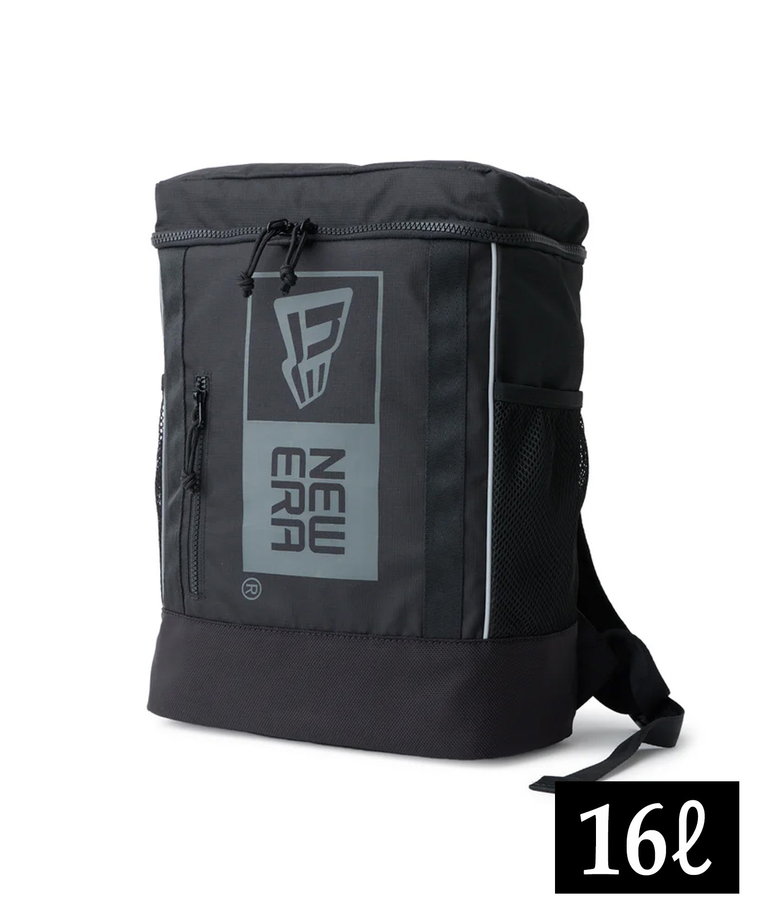 NEW ERA ニューエラ バックパック リュック キッズ ジュニア 子供 Youth ボックスパック 16L NEW ERAロゴ ブラック リフレクトシルバー 14750829(BLK-FREE)