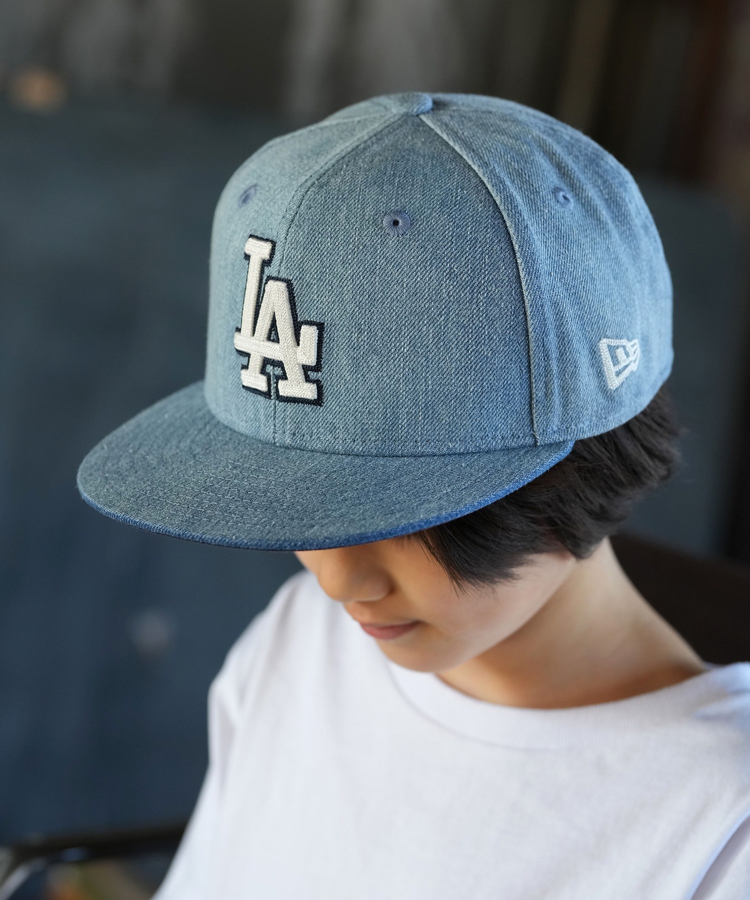 NEW ERA ニューエラ キャップ キッズ ジュニア 子供 Youth 9FIFTY Denim ロサンゼルス・ドジャース ネイビー 14746977(NVY-YOUTH)