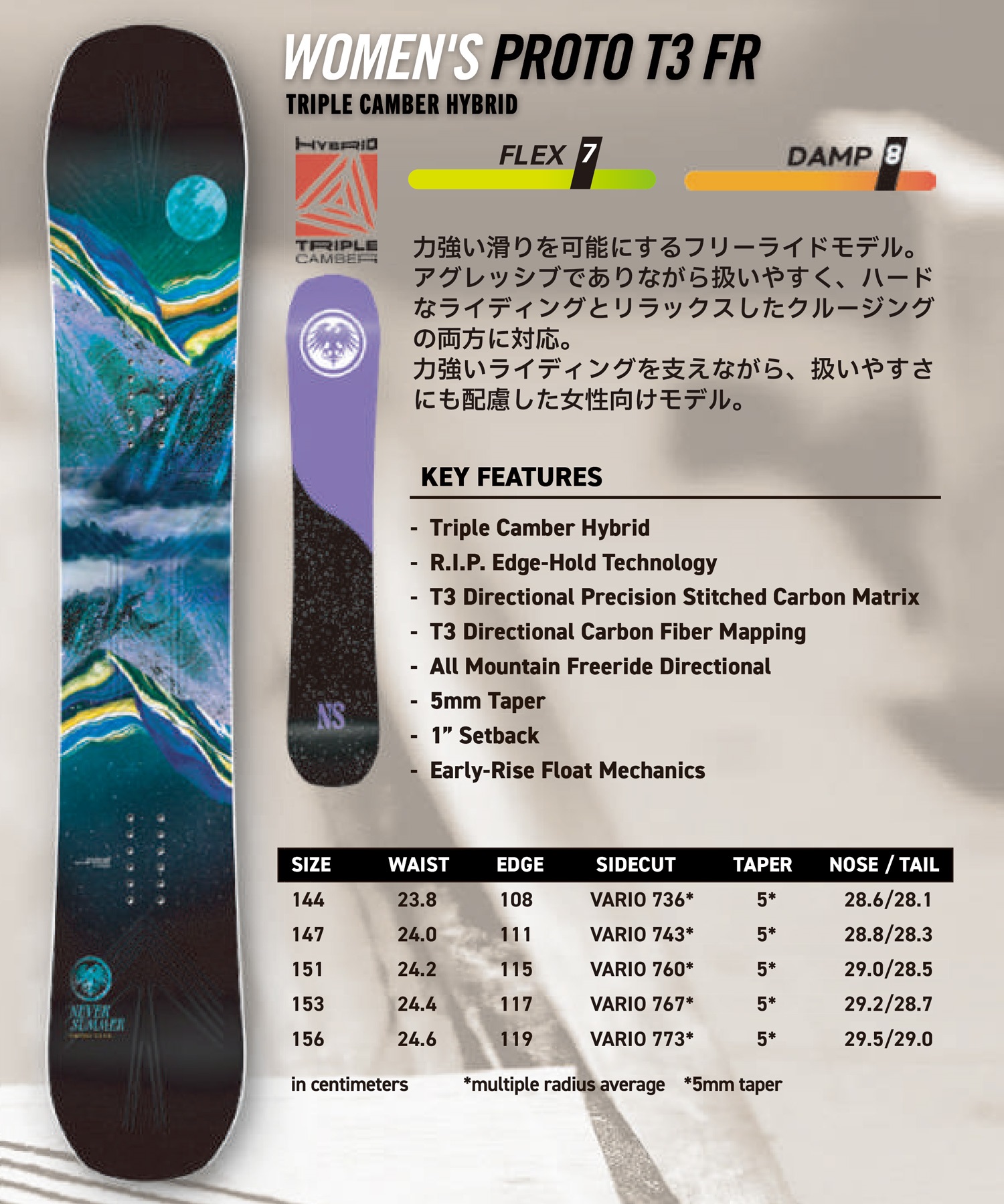 NEVER SUMMER ネバーサマー ウィメンズ プロト ティースリーエフアール