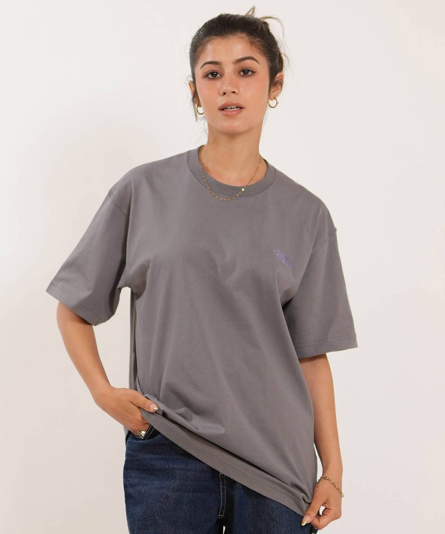 UNBELIEVER （S）Tシャツ グレー レディースM 新品未開封 THE NORTH FACE ノースフェイス 半袖 Tシャツ レディース 速乾