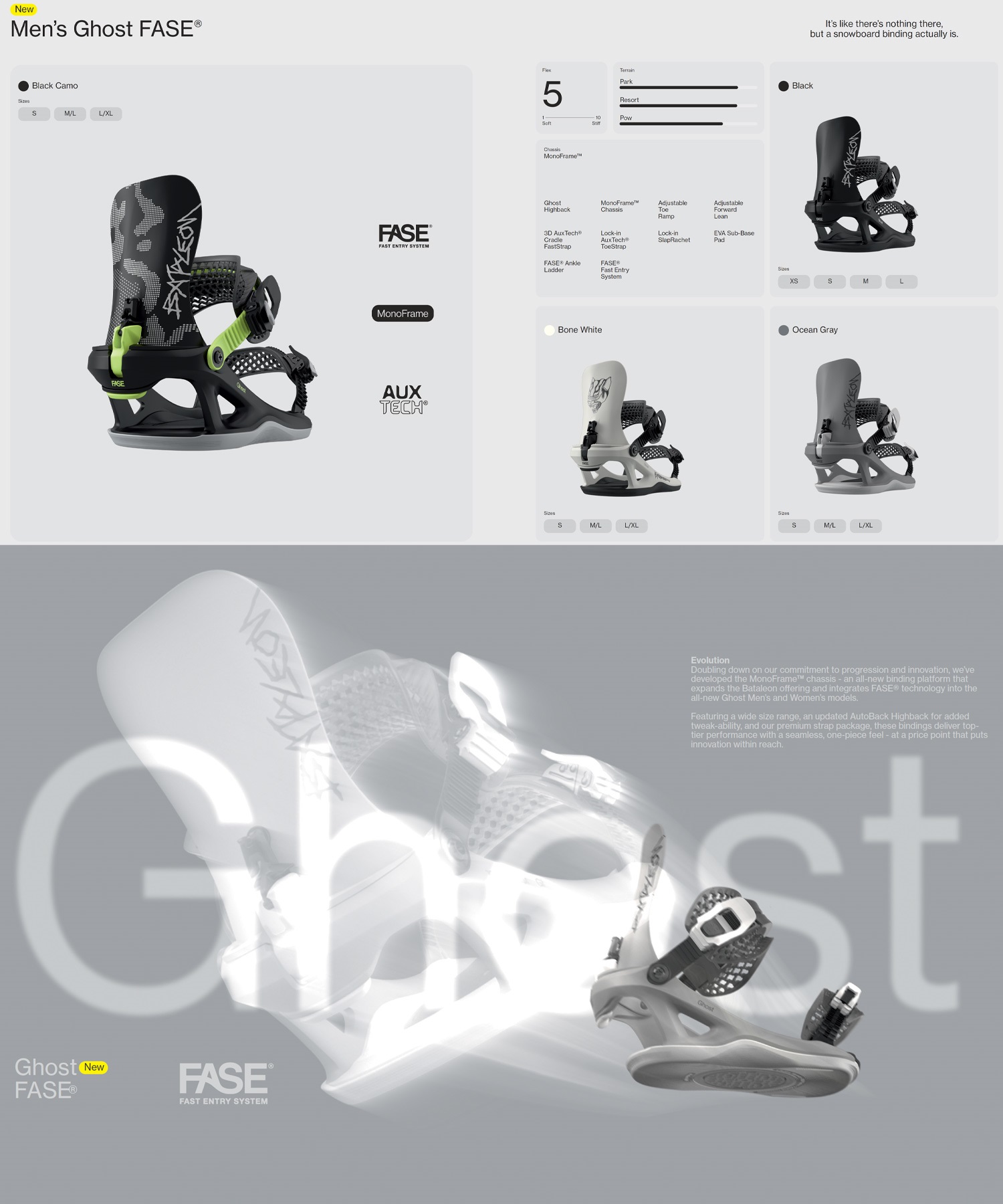 BATALEON バタレオン ゴースト Ghost FASE スノーボード バインディング ビンディング メンズ 26-27 早期購入(WT-S)