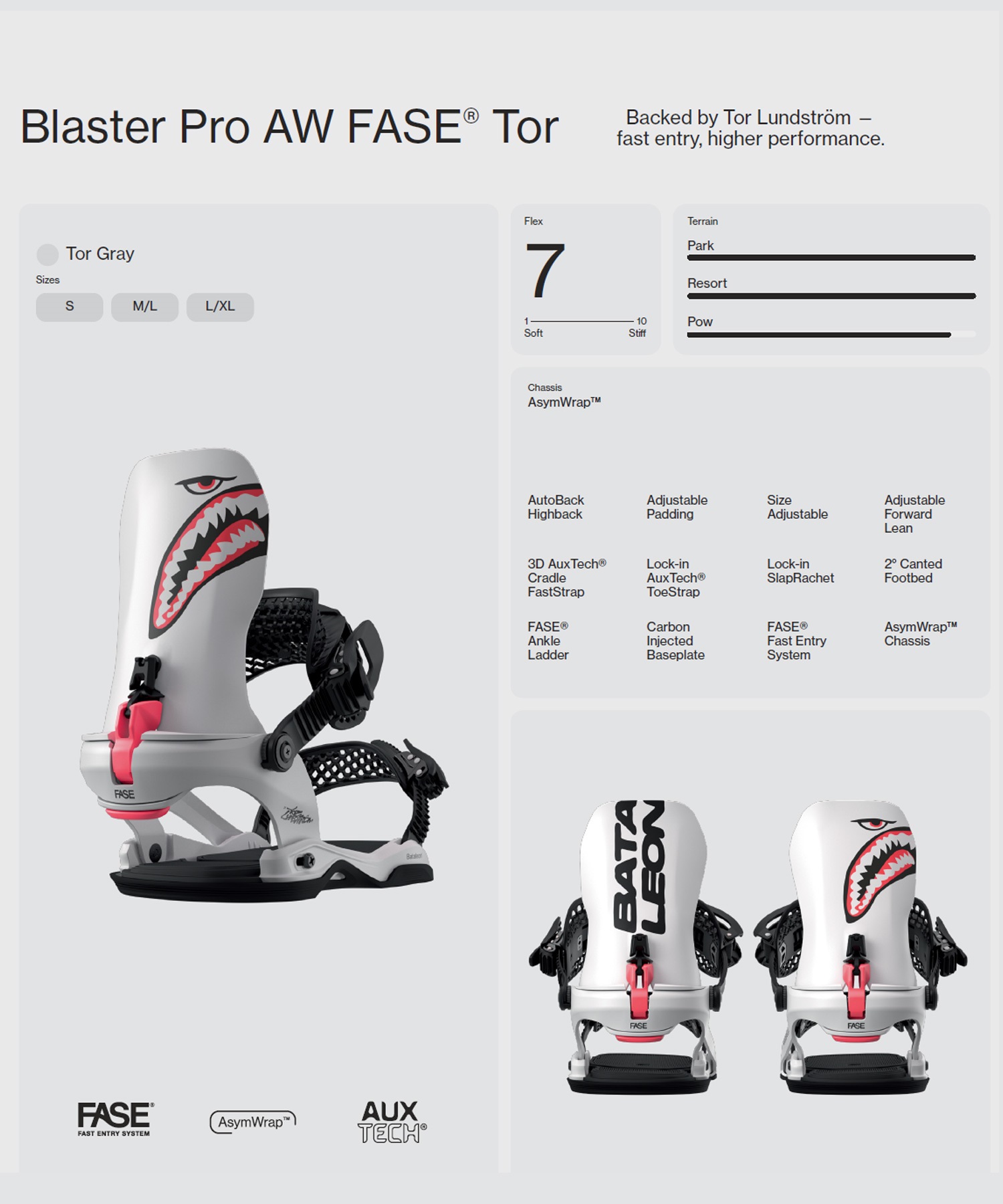 BATALEON バタレオン ブラスタープロ Blaster Pro AW FASE Tor スノーボード バインディング ビンディング メンズ 26-27 早期購入(WT-ML)