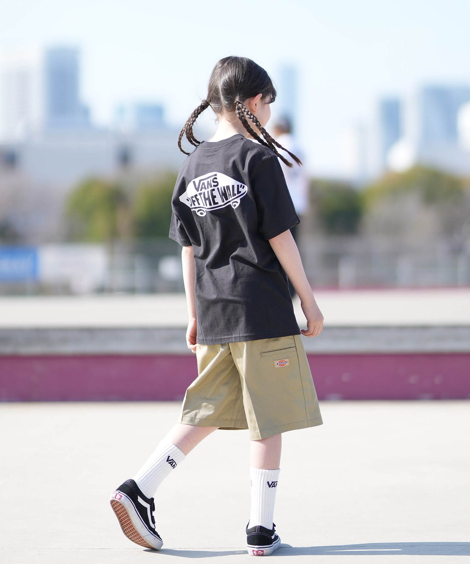 VANS バンズ 半袖 Tシャツ キッズ ジュニア 子供 ロゴ バックプリント 