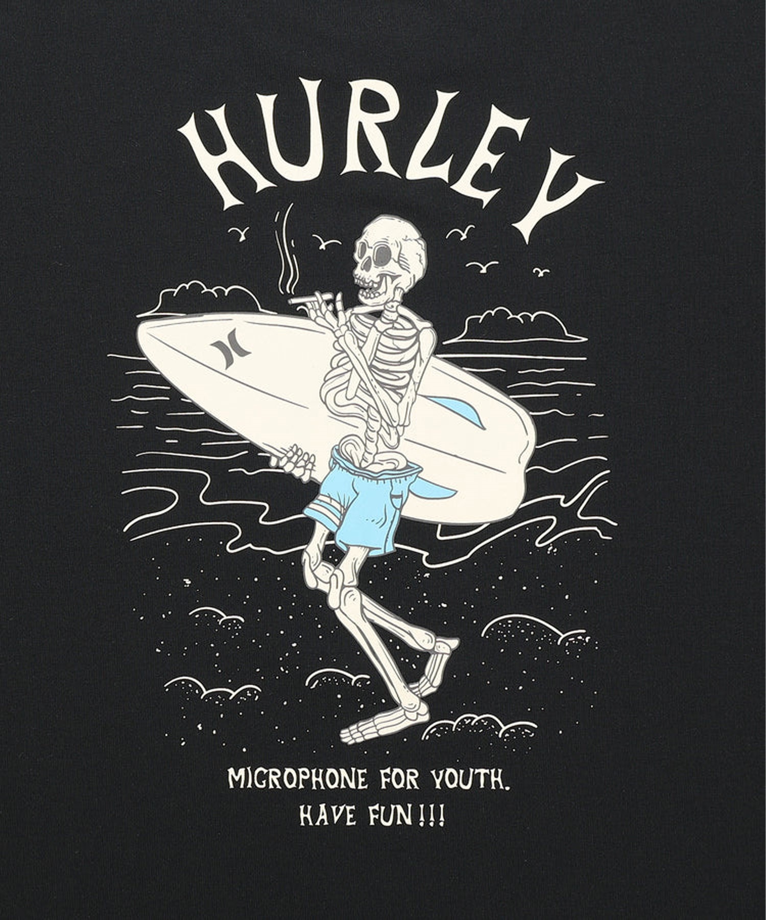 サ*リ様 希少ピーススカルボーン骨スケルトンスパイダーLハーレーロンTシャツスケ Hurley ハーレー 半袖 Tシャツ メンズ バックプリント SKULL SURFER SS