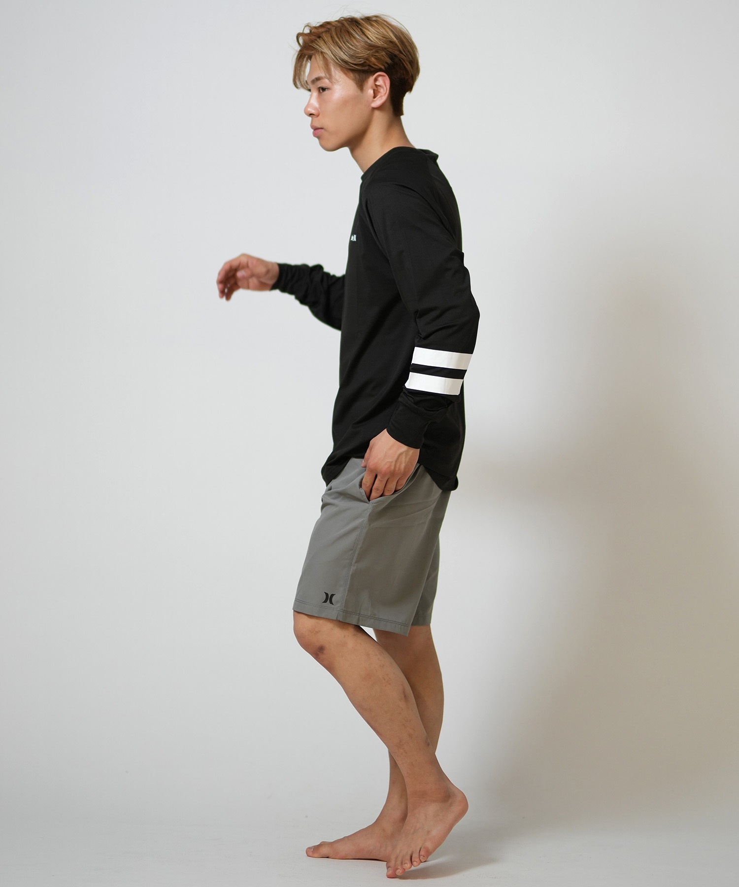 Hurley ハーレー 水着 ラッシュガード 長袖 Tシャツ ロンT メンズ UVカット ストレッチ 疎水性 抗菌防臭 水陸両用 MALS26106P(WHT-M)
