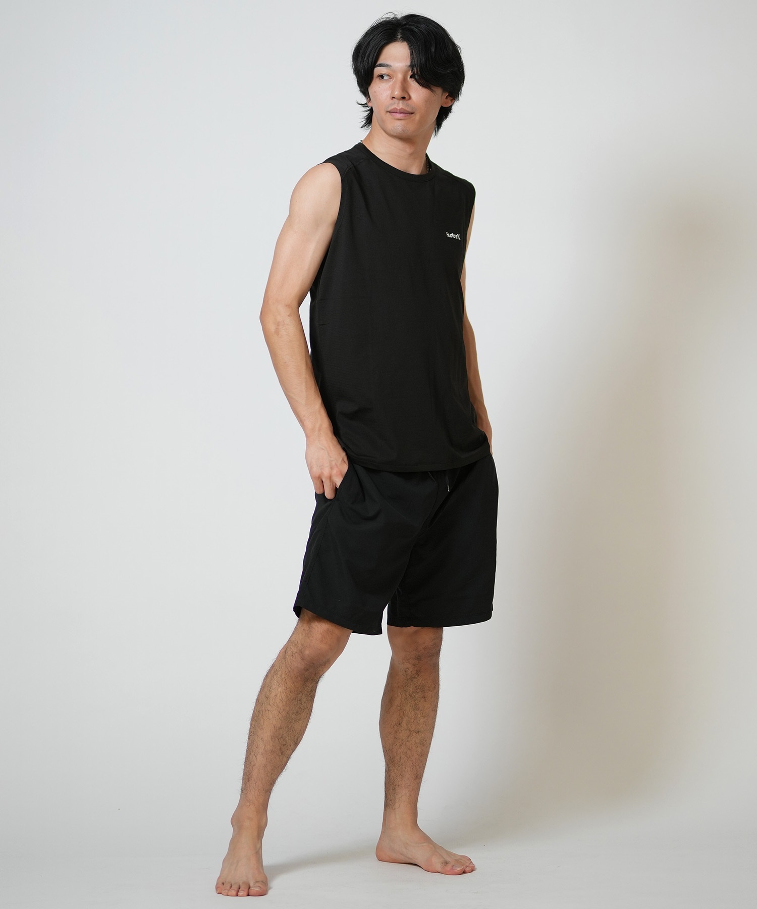 Hurley ハーレー 水着 ラッシュガード タンクトップ メンズ ストレッチ 疎水性 抗菌防臭 水陸両用 MASL26102P(WHT-M)