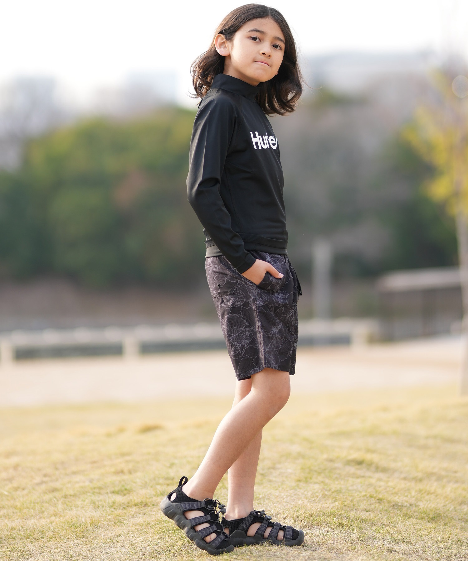 Hurley ハーレー 水着 ラッシュガード 長袖 Tシャツ ロンT キッズ