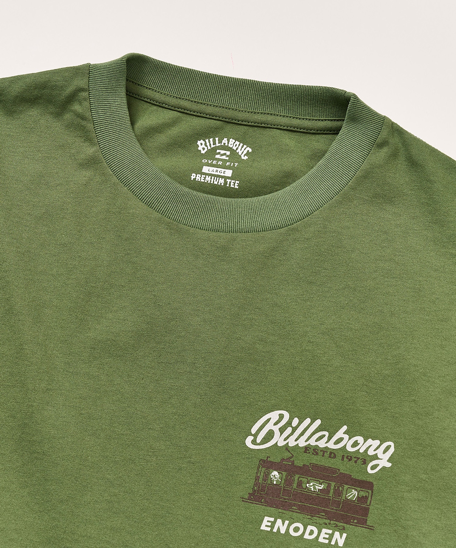 BILLABONG ビラボン × 江ノ電 コラボ 半袖 Tシャツ メンズ ロゴ バックプリント BG012214(CRM-M)