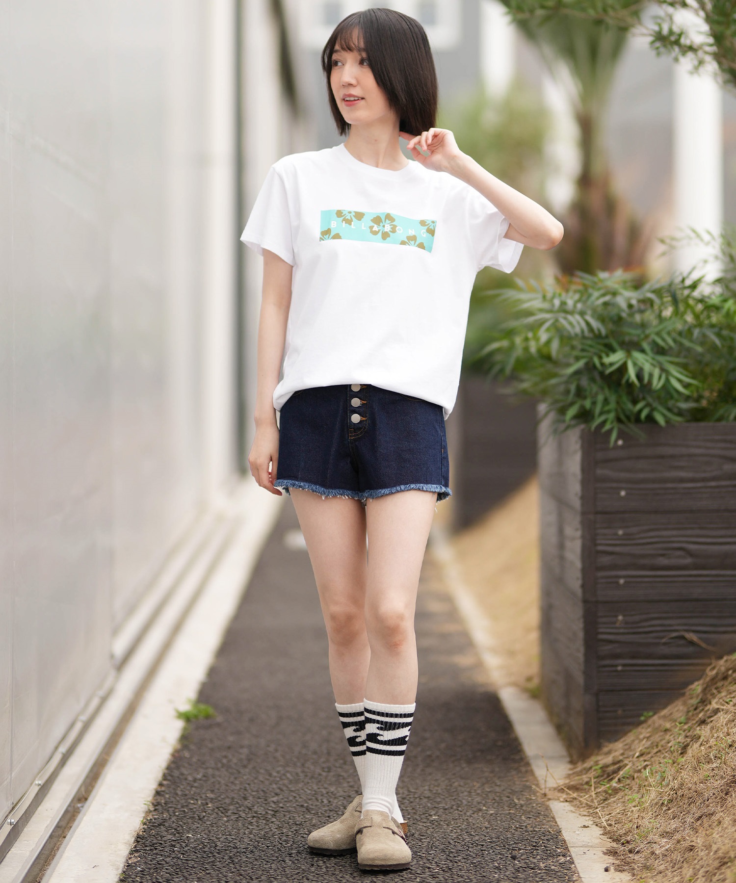 BILLABONG ビラボン 半袖 Tシャツ レディース RECTANGLE BOY FIT TEE BG013200(BPB-M)