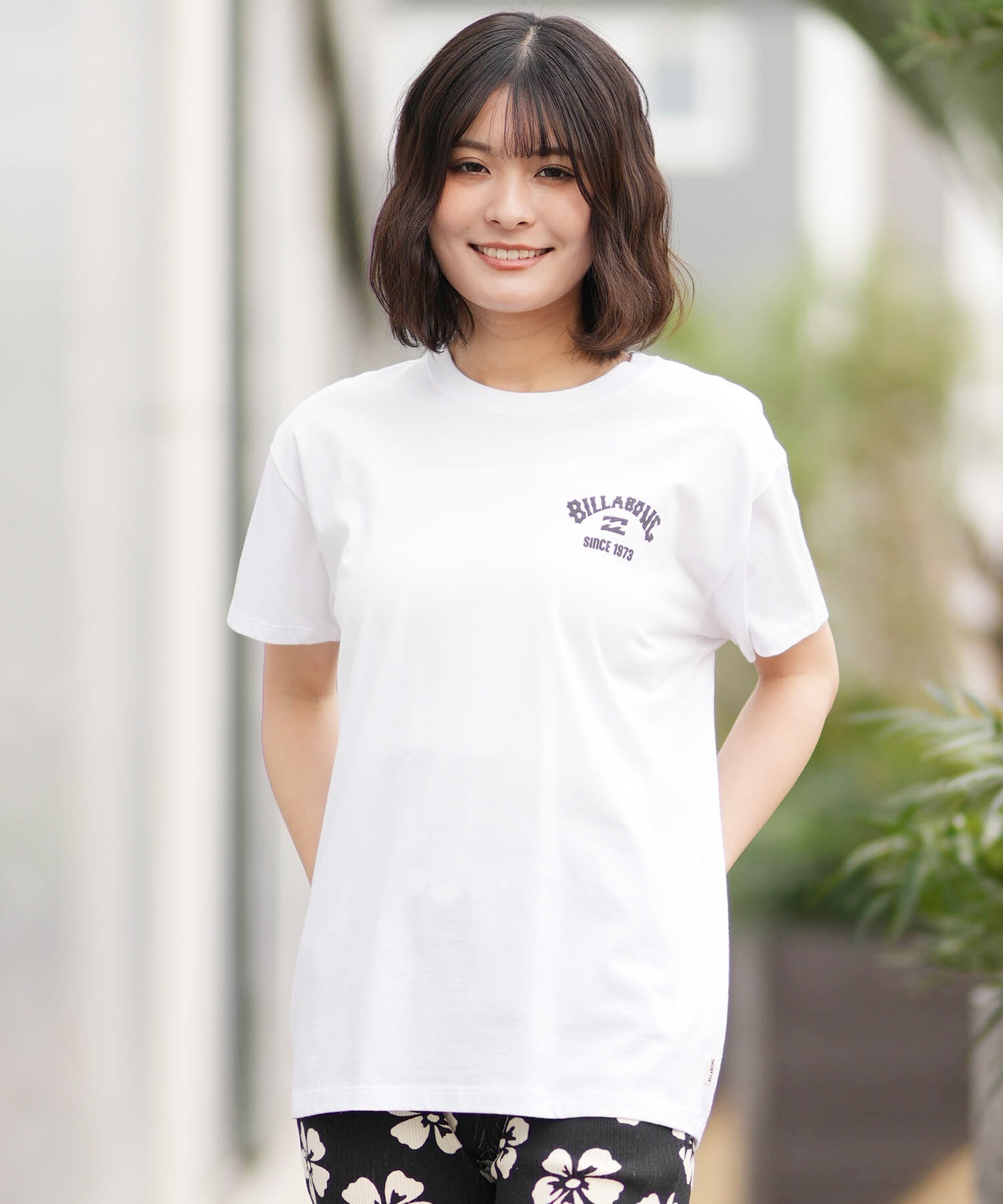 BILLABONG ビラボン 半袖 Tシャツ レディース BACK SQUARE BOY FIT TEE  BG013201(BLM-M)