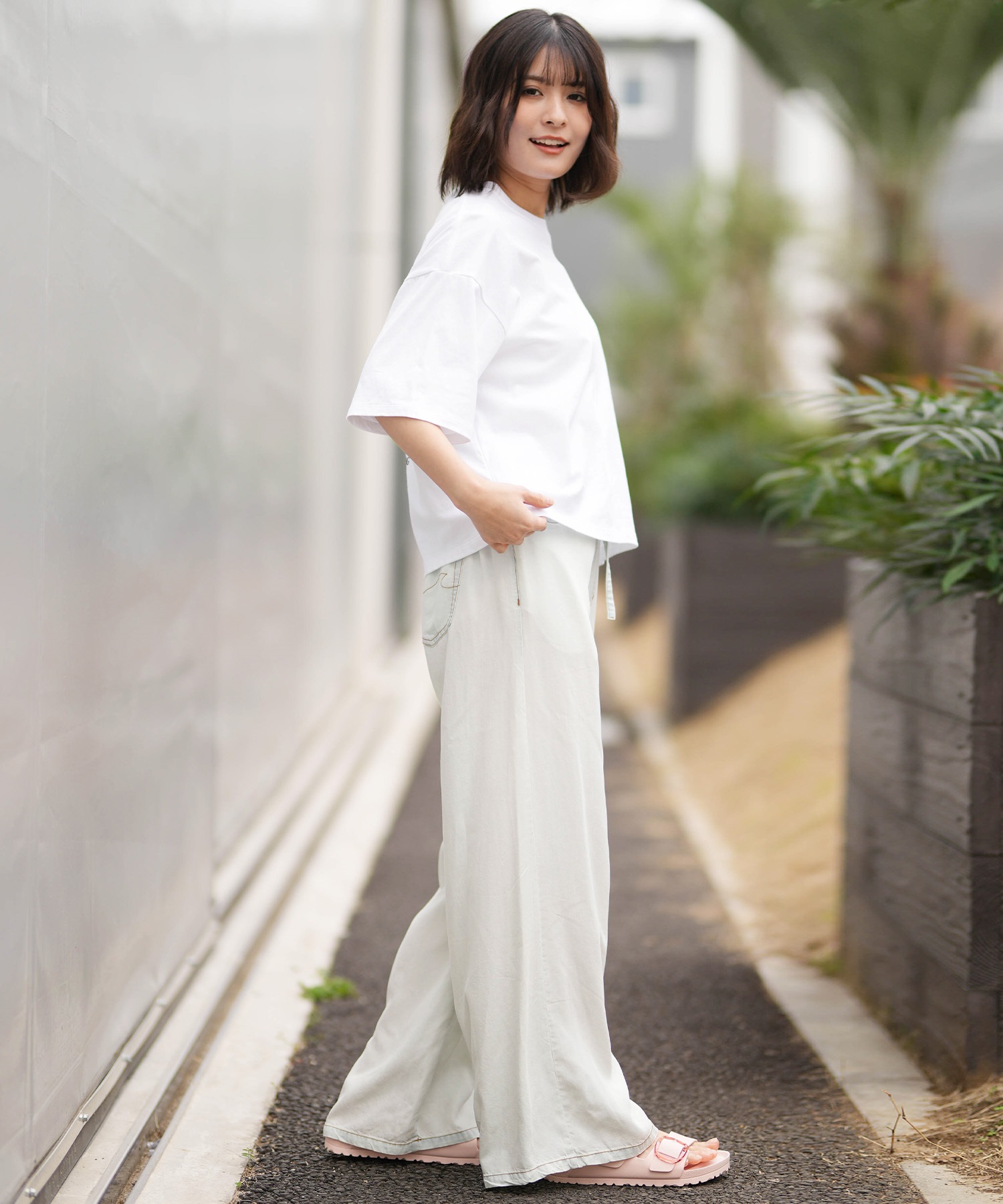 BILLABONG ビラボン 半袖 Tシャツ レディース SQUARE LOGO LOOSE CROPPED BG013205(BLM-M)