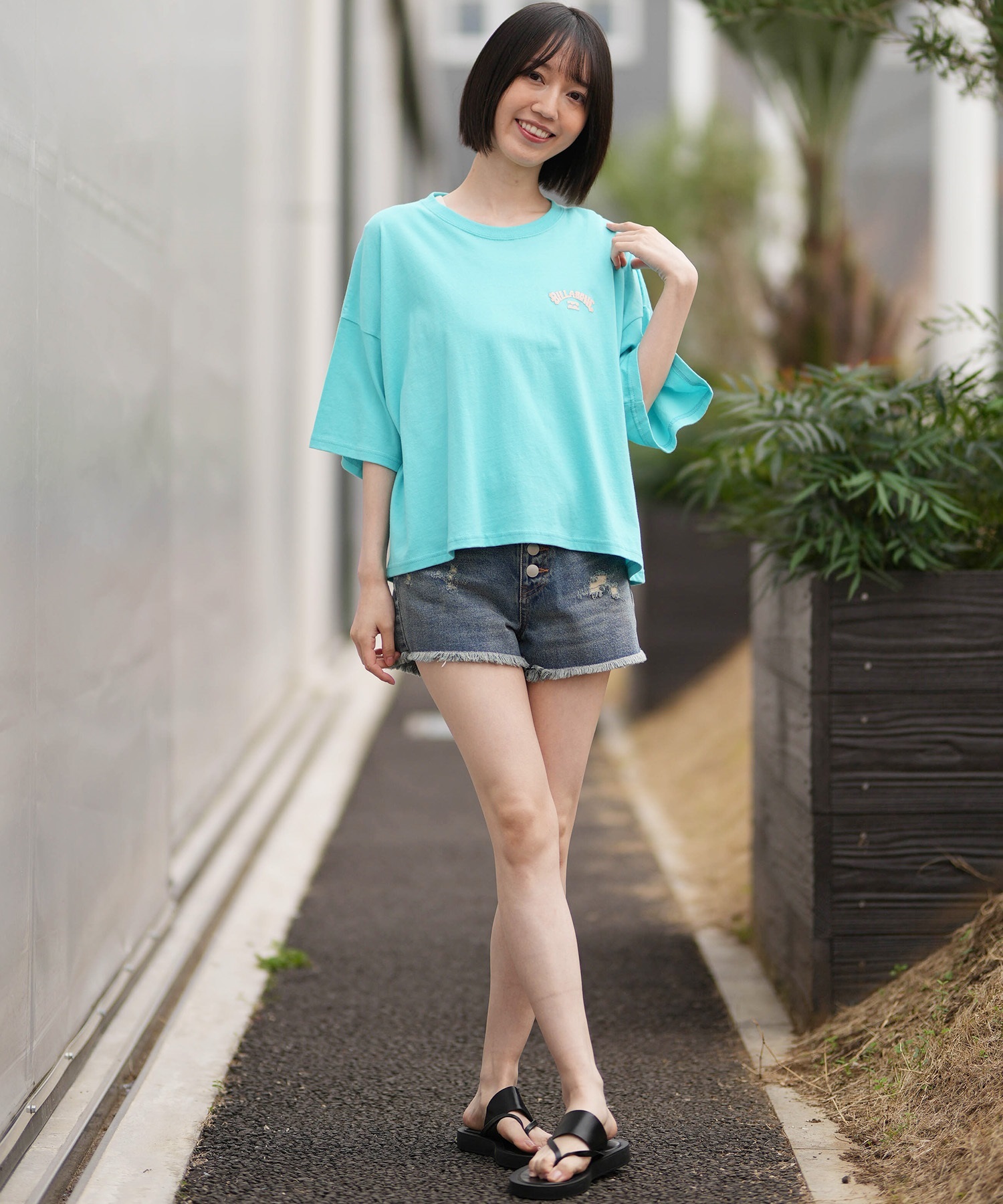 BILLABONG ビラボン 半袖 Tシャツ レディース PUFF ARCH WIDE LOOSE CROP BG013208(GUA-M)