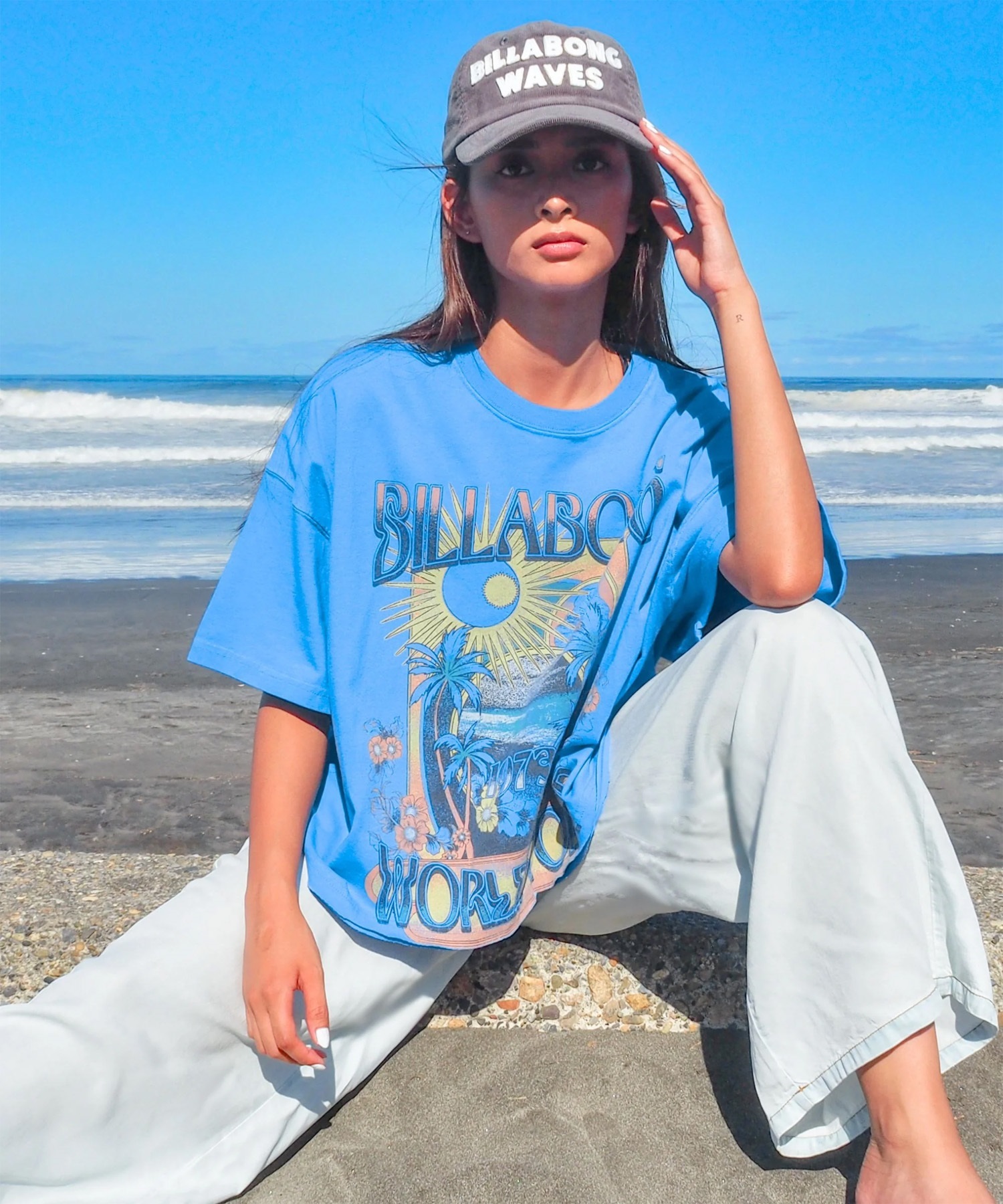 BILLABONG ビラボン 半袖 Tシャツ レディース GRAPHIC WIDE LOOSE CROP T BG013209(OFB-M)