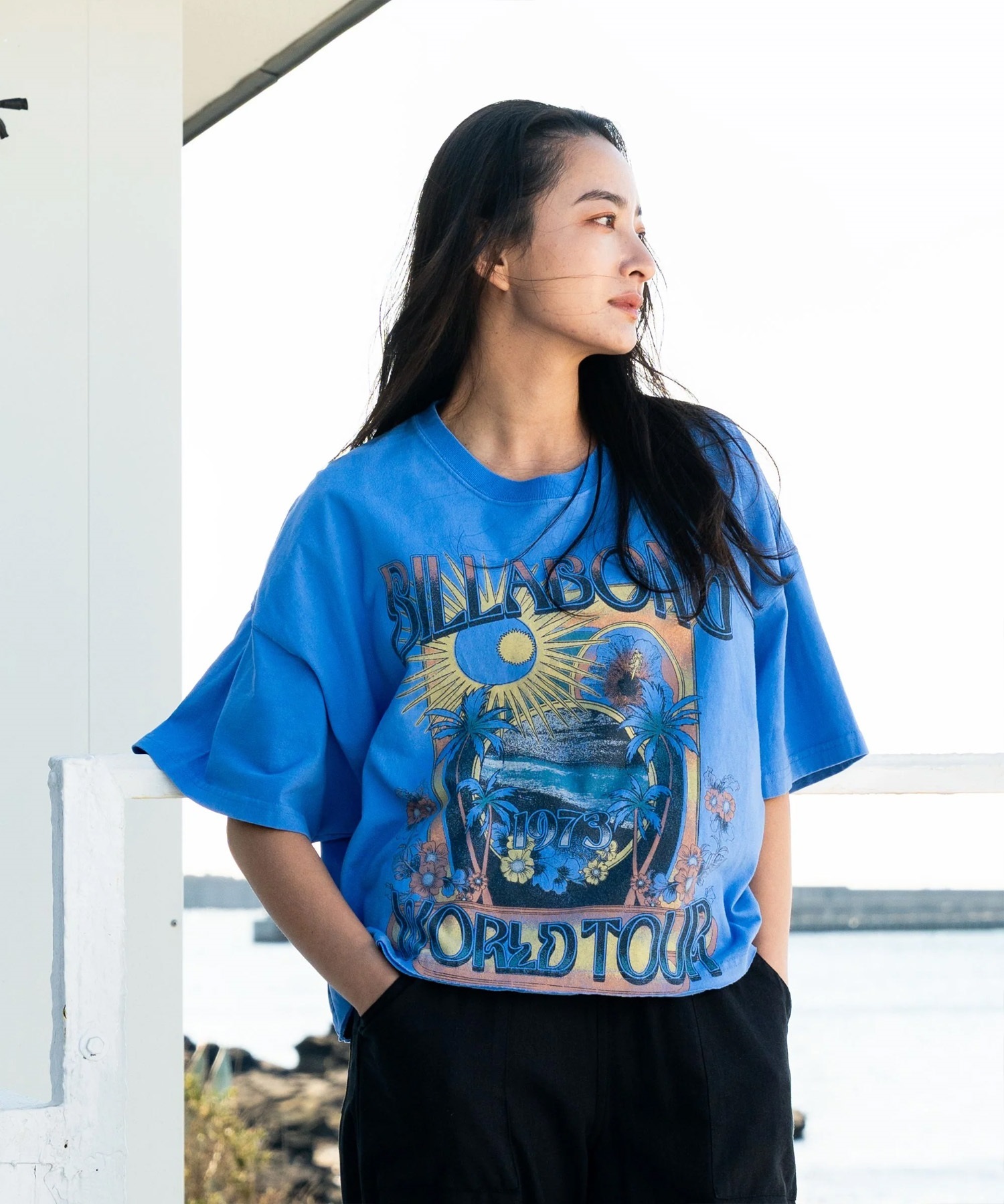 BILLABONG ビラボン 半袖 Tシャツ レディース GRAPHIC WIDE LOOSE CROP T BG013209(OFB-M)