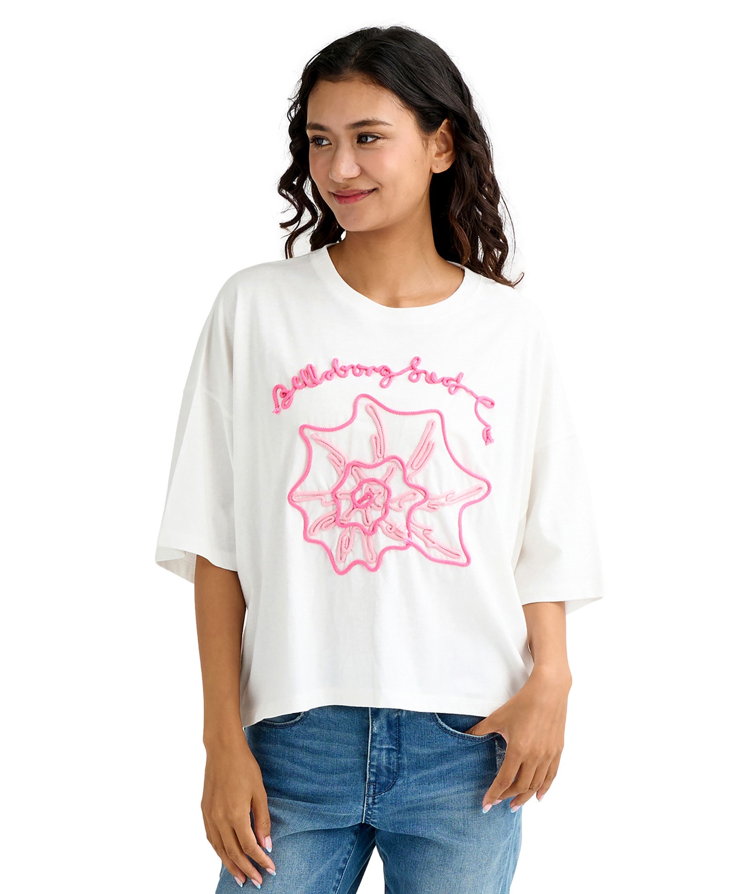 BILLABONG ビラボン 半袖 Tシャツ レディース コード刺繍 ショート丈 BG013210(SCS-M)