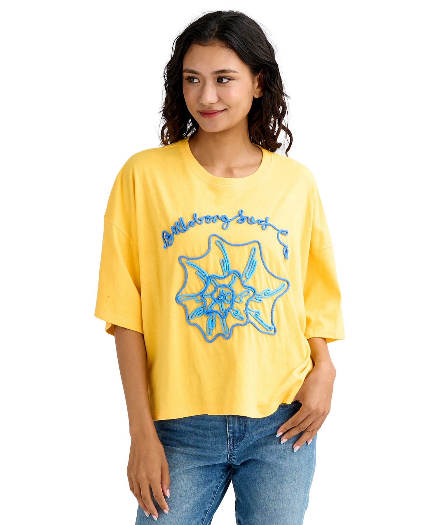 BILLABONG ビラボン 半袖 Tシャツ レディース コード刺繍 ショート丈 BG013210(SCS-M)