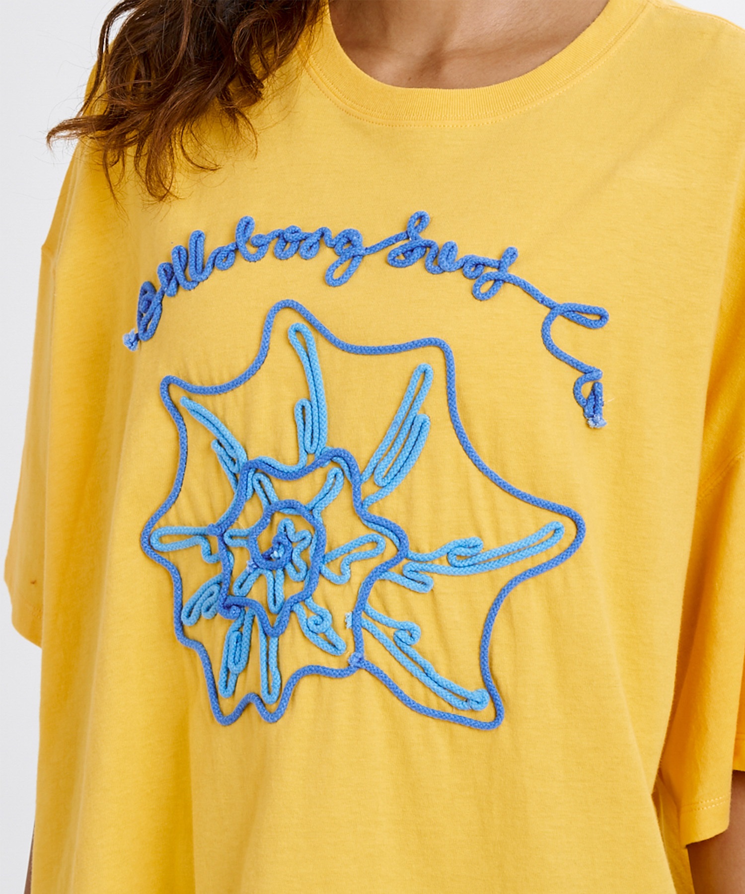 BILLABONG ビラボン 半袖 Tシャツ レディース コード刺繍 ショート丈 BG013210(SCS-M)