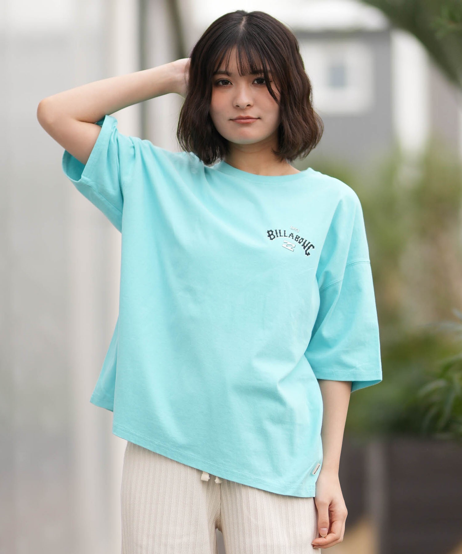 BILLABONG ビラボン 半袖 Tシャツ レディース バックプリント MESSAGE ARCH MEDIUM LOOSE BG013211(OCS-M)