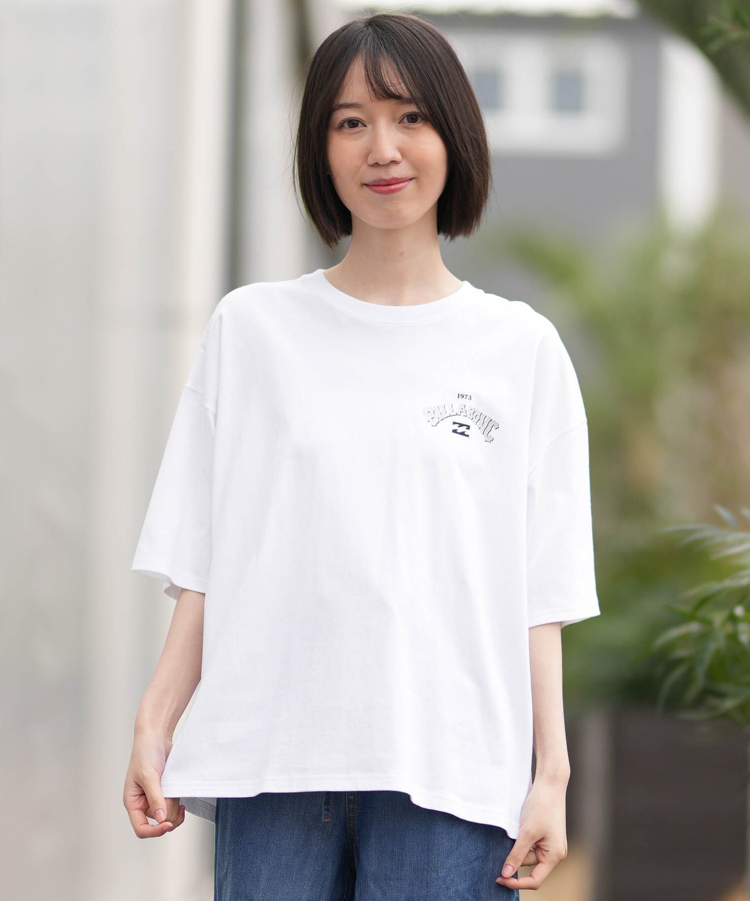 BILLABONG ビラボン 半袖 Tシャツ レディース バックプリント MESSAGE ARCH MEDIUM LOOSE BG013211(OCS-M)