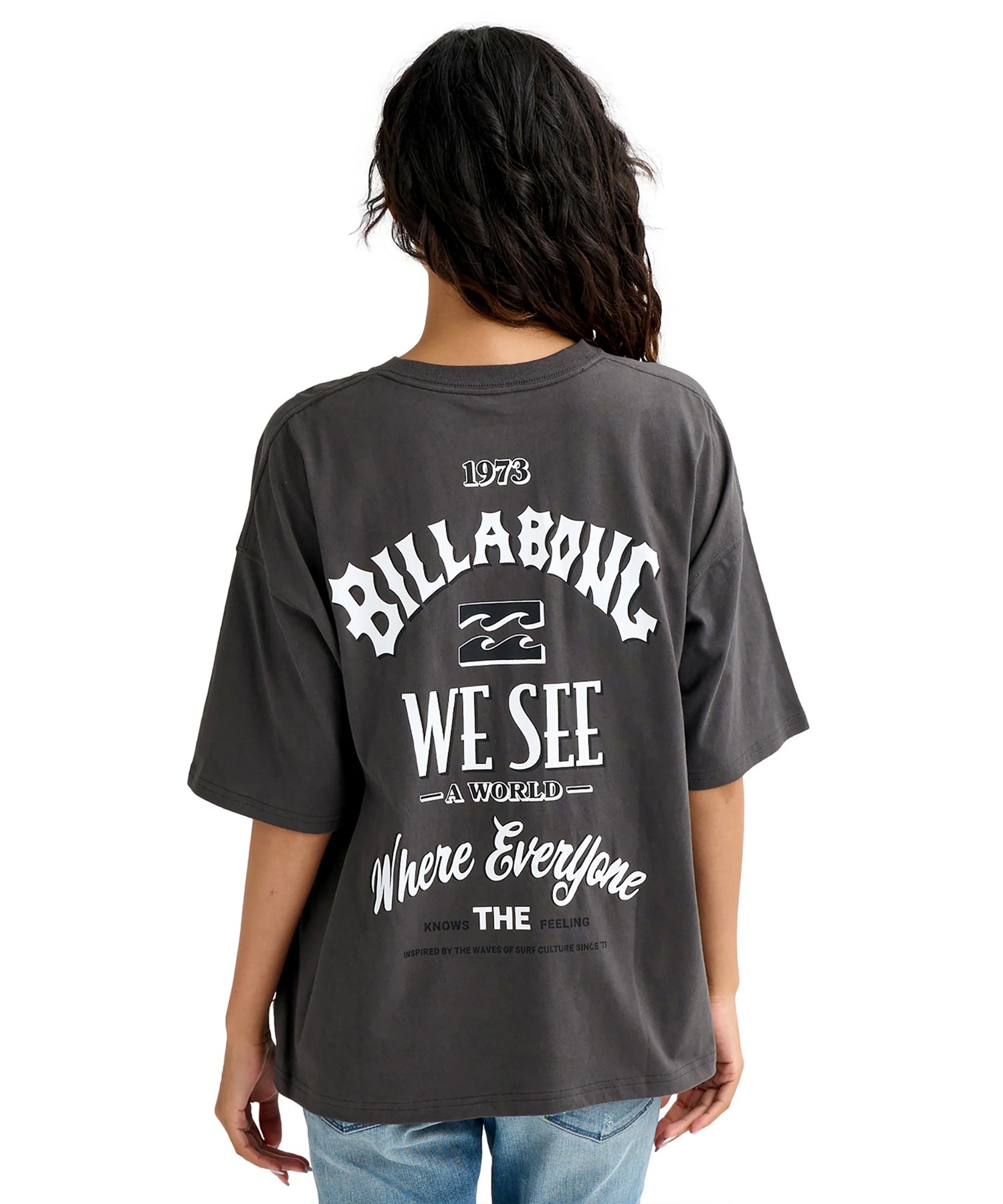 BILLABONG ビラボン 半袖 Tシャツ レディース バックプリント MESSAGE ARCH MEDIUM LOOSE BG013211(OCS-M)