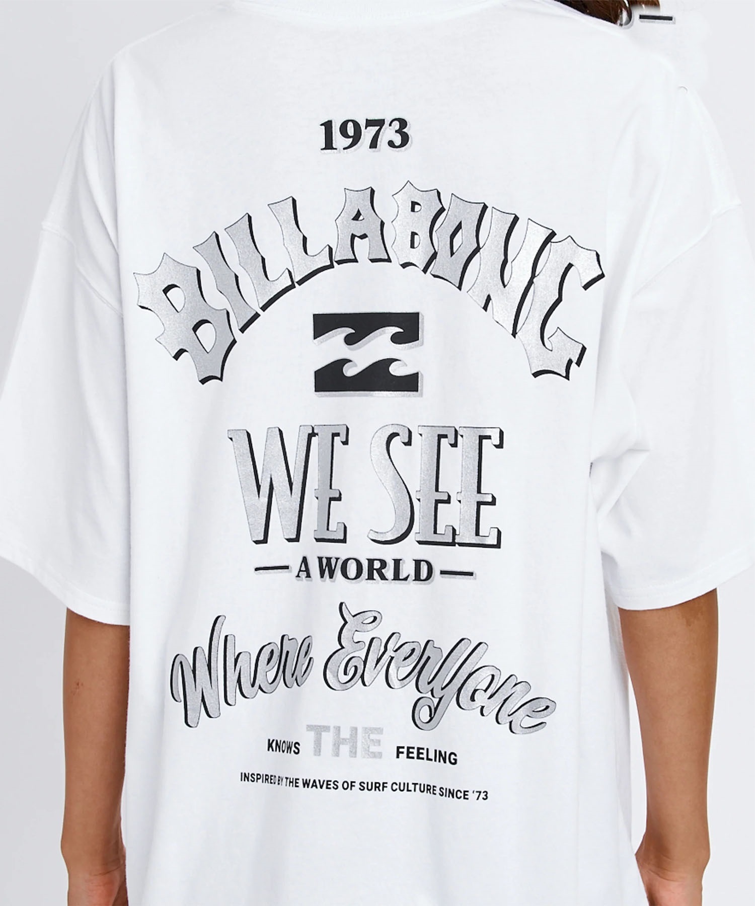 BILLABONG ビラボン 半袖 Tシャツ レディース バックプリント MESSAGE ARCH MEDIUM LOOSE BG013211(OCS-M)
