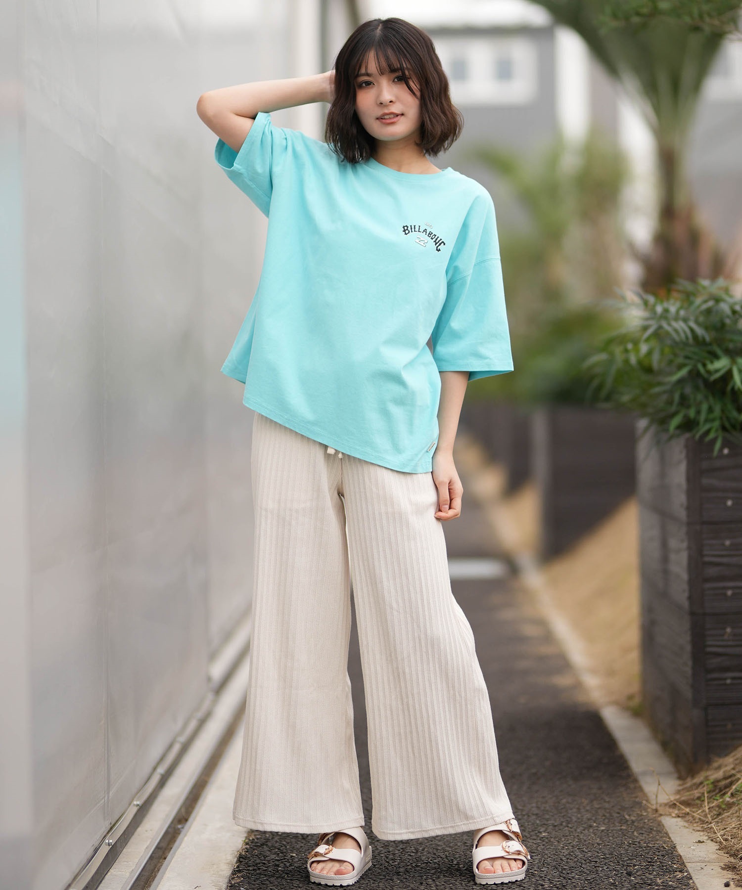 BILLABONG ビラボン 半袖 Tシャツ レディース バックプリント MESSAGE ARCH MEDIUM LOOSE BG013211(OCS-M)