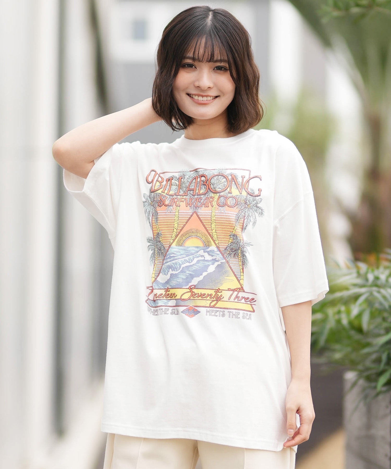 BILLABONG ビラボン 半袖 Tシャツ レディース GRAPHIC PRINT LOOSE TEE