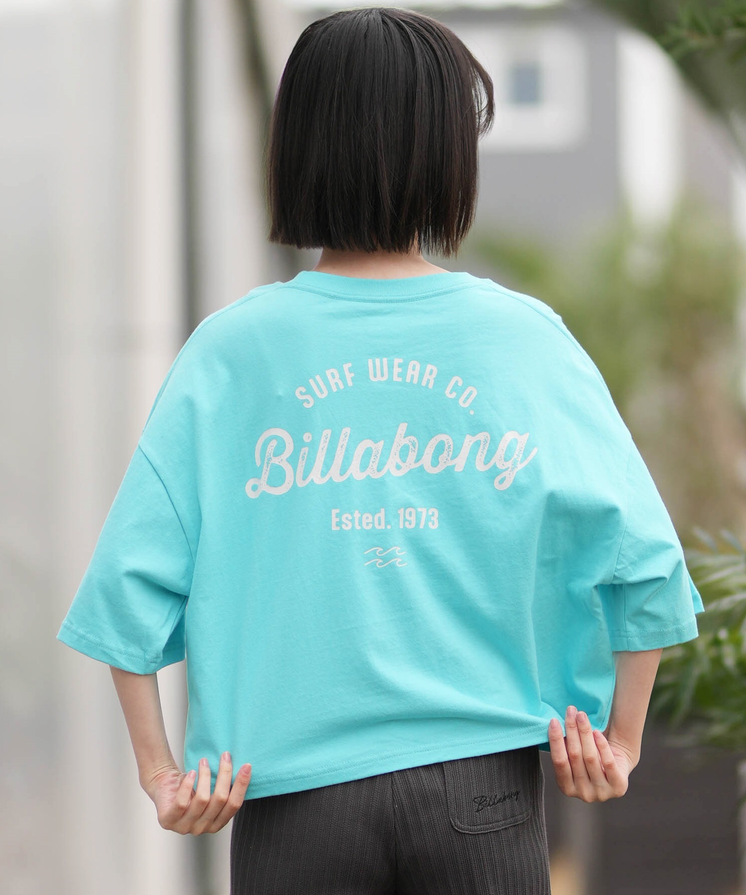 BILLABONG ビラボン 半袖 Tシャツ レディース ARCH ROUGH LOGO CROP T
