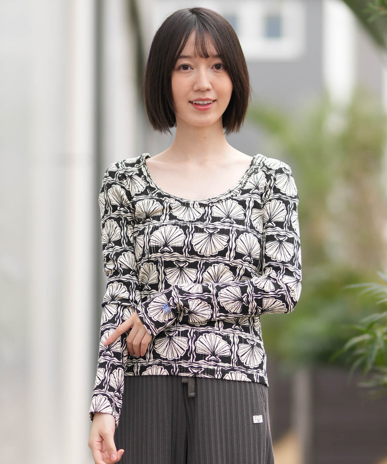 BILLABONG ビラボン 長袖 Tシャツ ロンT レディース リブ素材 BG013053