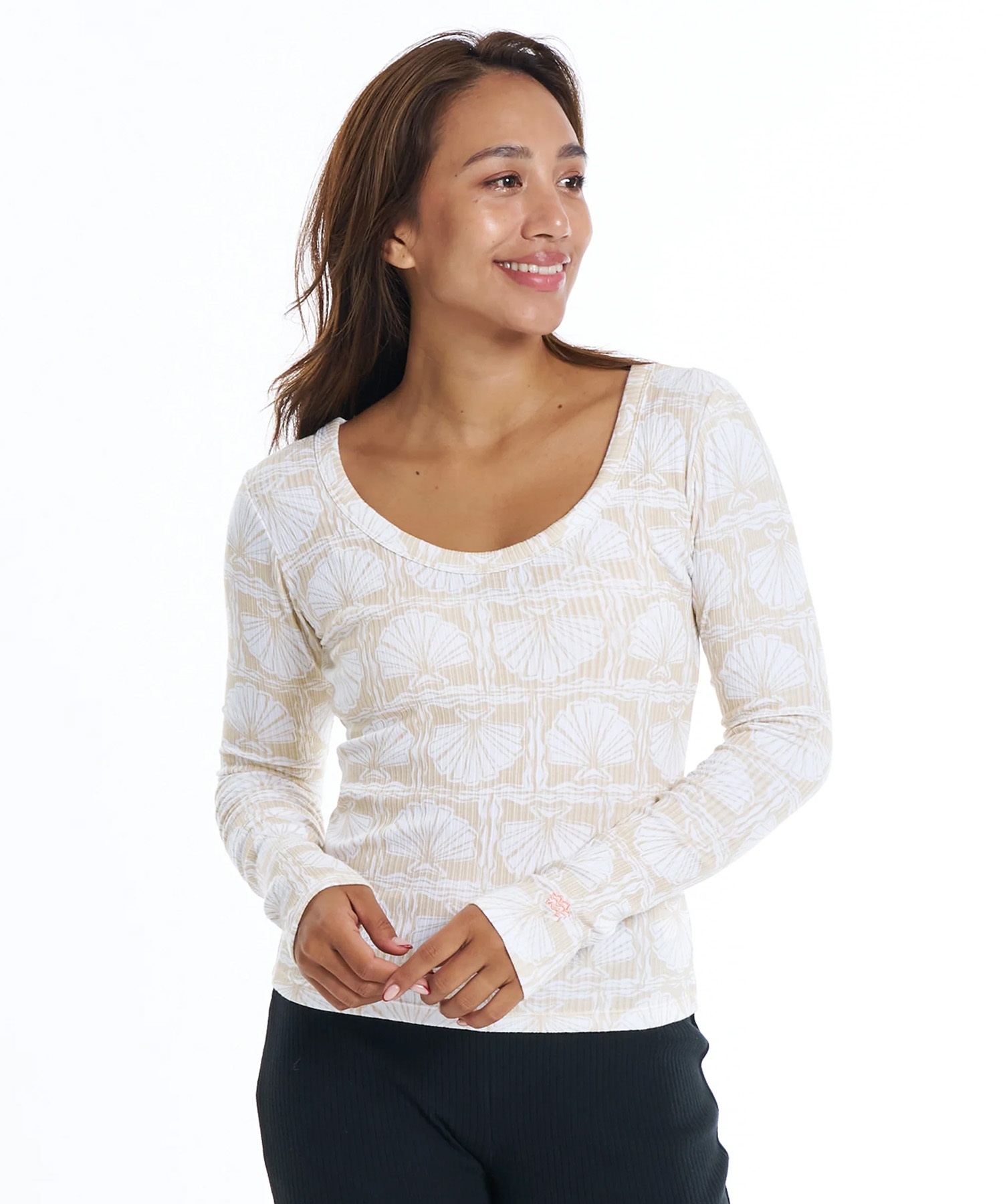 BILLABONG ビラボン 長袖 Tシャツ ロンT レディース リブ素材 BG013053