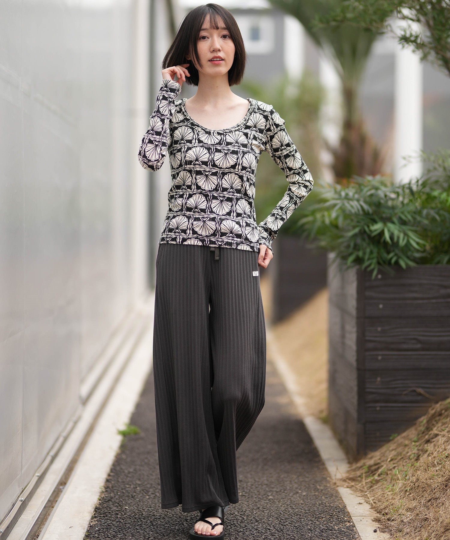 BILLABONG ビラボン 長袖 Tシャツ ロンT レディース リブ素材 BG013053