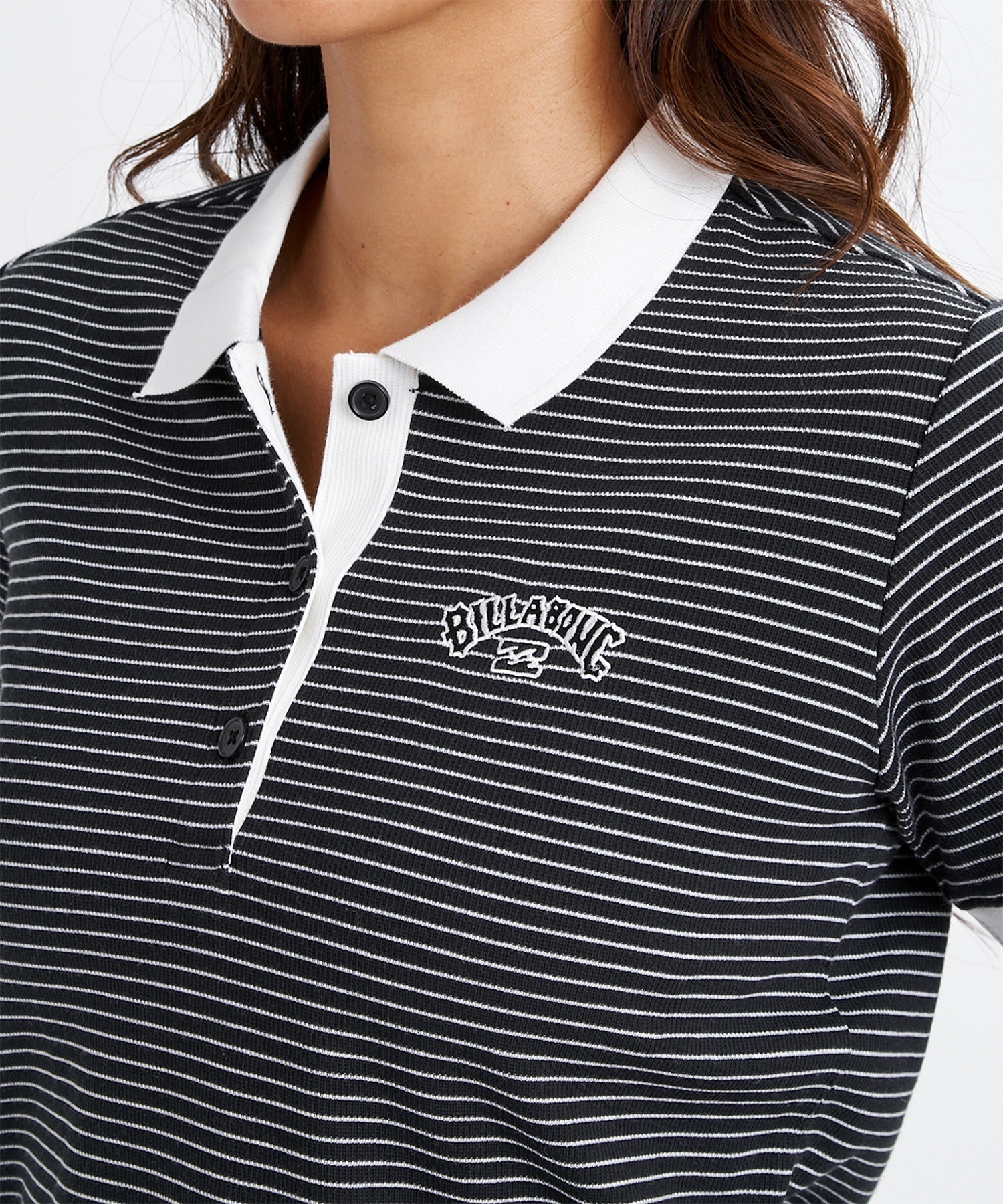 BILLABONG ビラボン 半袖 シャツ レディース ロゴ STRIPED RIB POLO SHIRT BG013301(SCS-M)