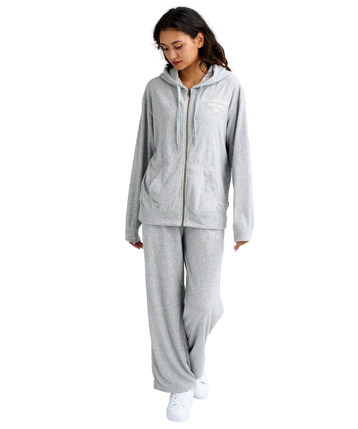 BILLABONG ビラボン ロングパンツ レディース パイル生地 セットアップ対応 BG013707(GRY-M)