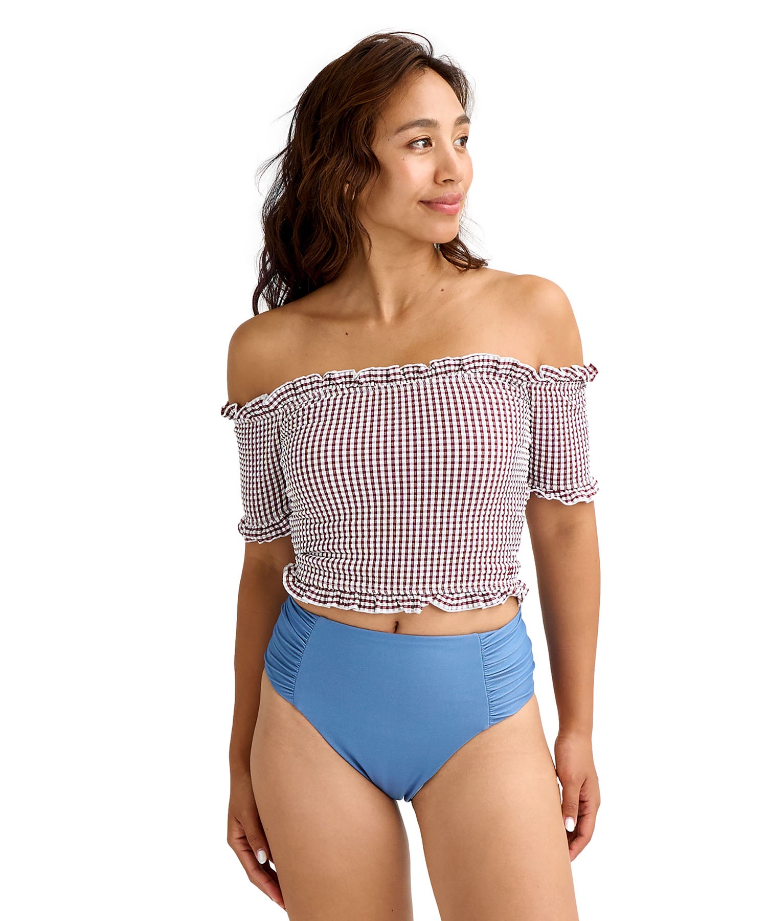 BILLABONG ビラボン 水着 ビキニ レディース オフショルダー ギンガム