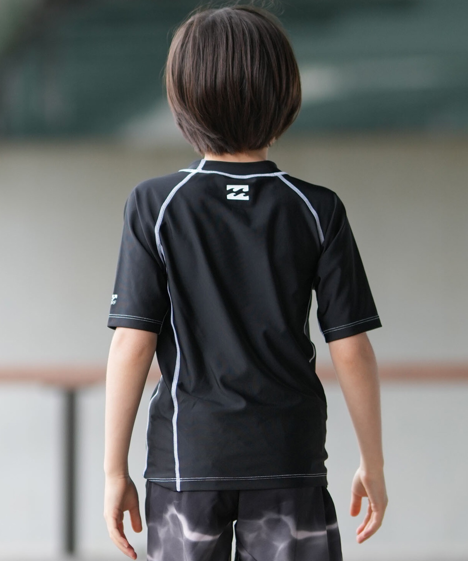 BILLABONG ビラボン 水着 ラッシュガード 半袖 Tシャツ キッズ ジュニア 子供 BOYS RASHGUARD LOGO S S BG015850(BLU-130cm)