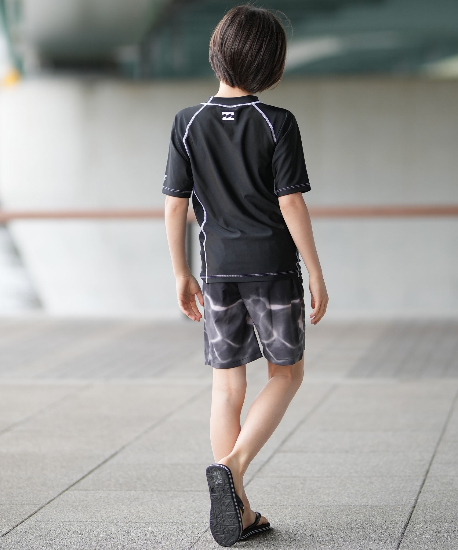 BILLABONG ビラボン 水着 ラッシュガード 半袖 Tシャツ キッズ ジュニア 子供 BOYS RASHGUARD LOGO S S BG015850(BLU-130cm)
