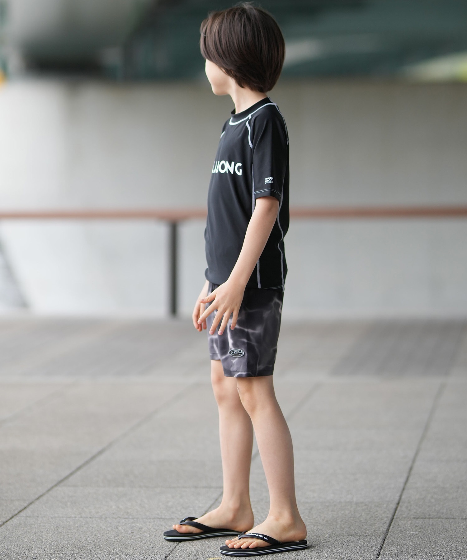 BILLABONG ビラボン 水着 ラッシュガード 半袖 Tシャツ キッズ ジュニア 子供 BOYS RASHGUARD LOGO S S BG015850(BLU-130cm)
