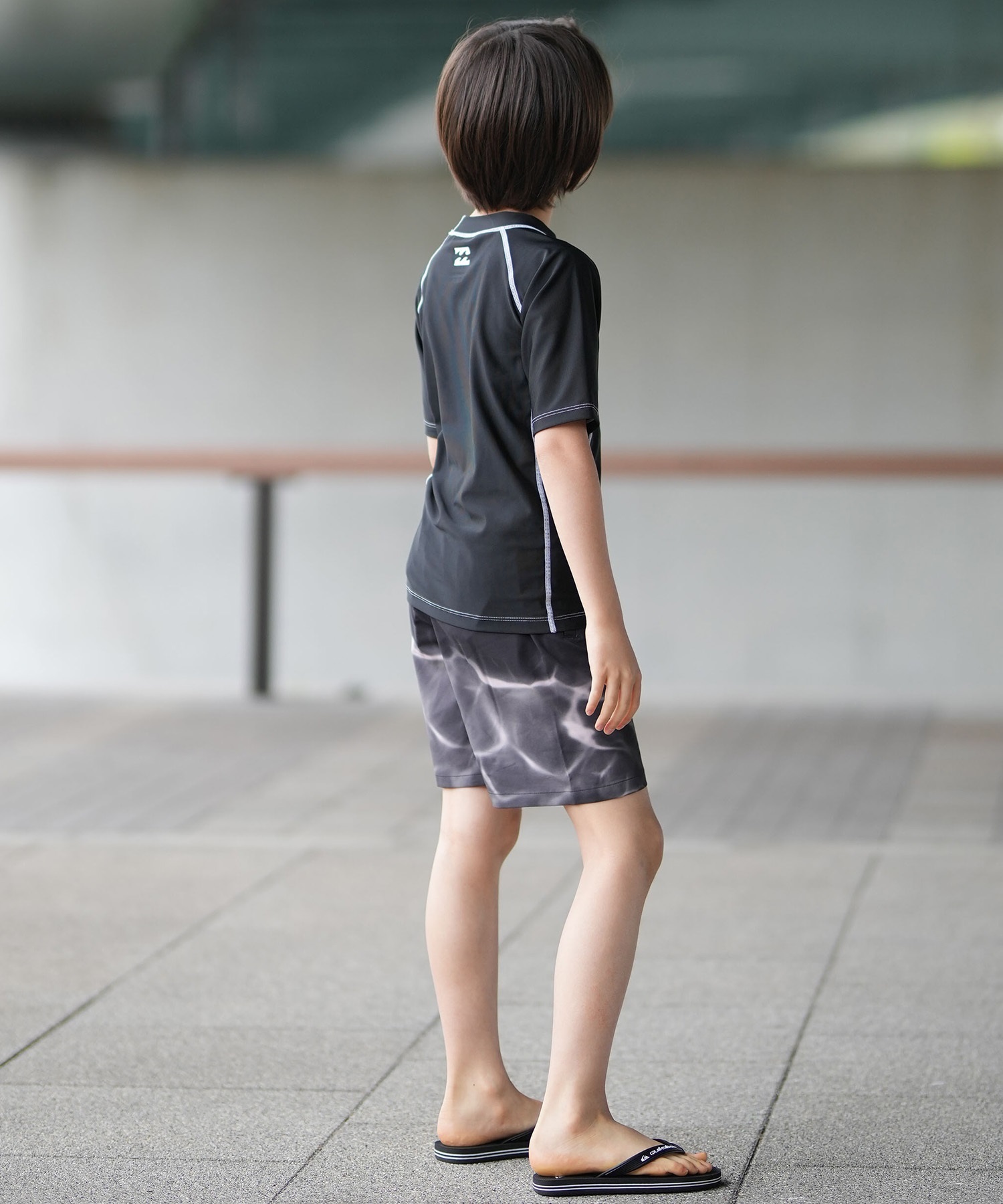 BILLABONG ビラボン 水着 ラッシュガード 半袖 Tシャツ キッズ ジュニア 子供 BOYS RASHGUARD LOGO S S BG015850(BLU-130cm)
