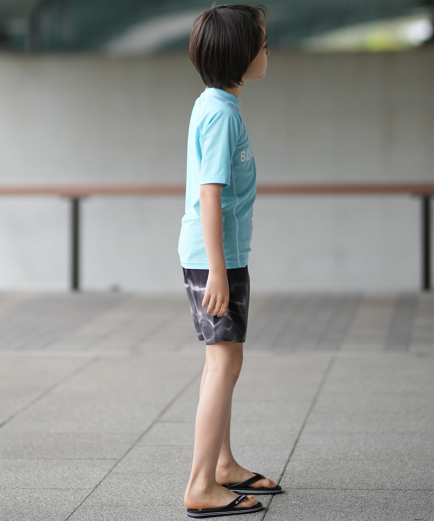 BILLABONG ビラボン 水着 ラッシュガード 半袖 Tシャツ キッズ ジュニア 子供 BOYS RASHGUARD LOGO S S BG015850(BLU-130cm)