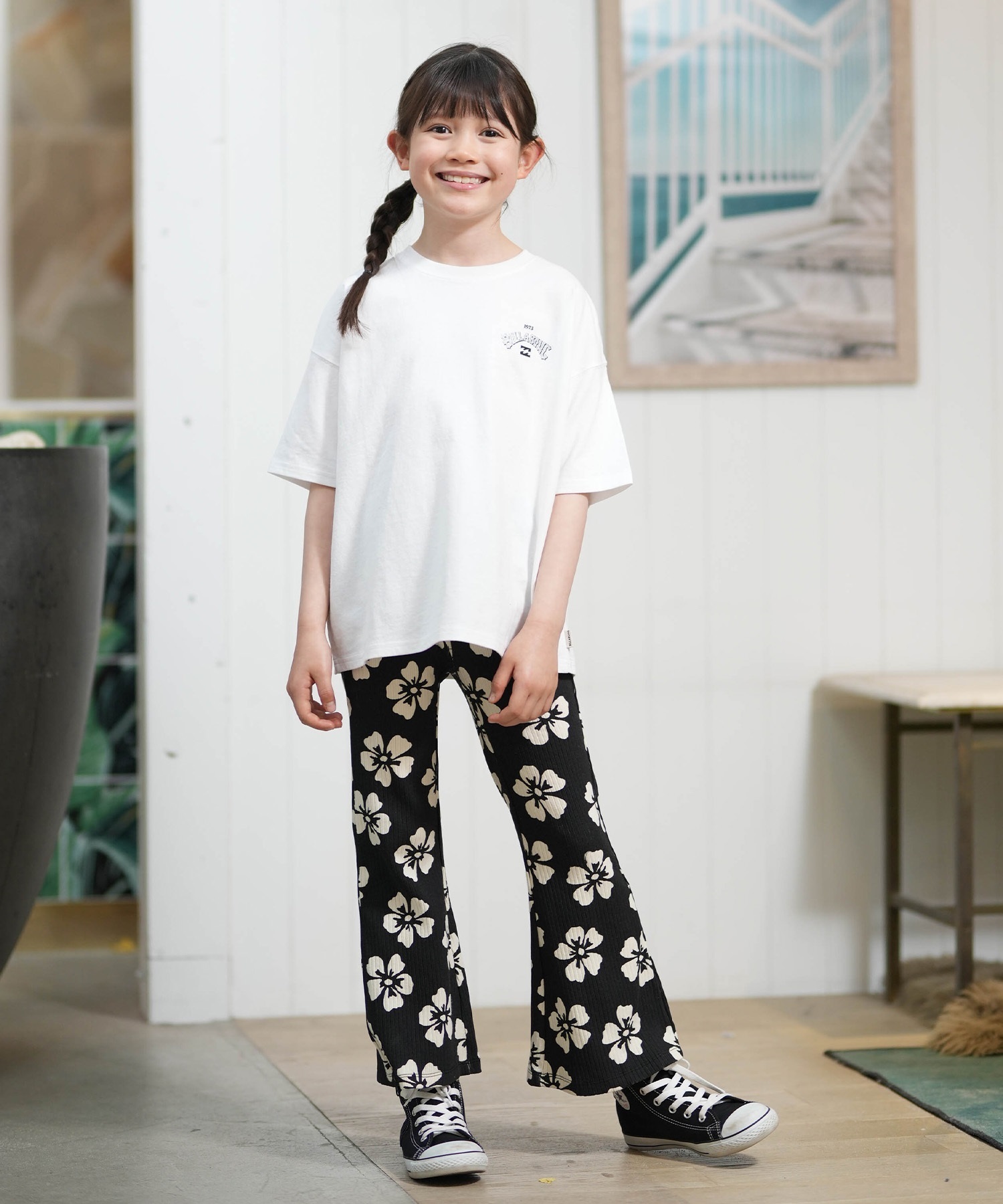 BILLABONG ビラボン 半袖 Tシャツ キッズ ジュニア 子供 バックプリント MESSAGE ARCH BG015251(OFB-130cm)
