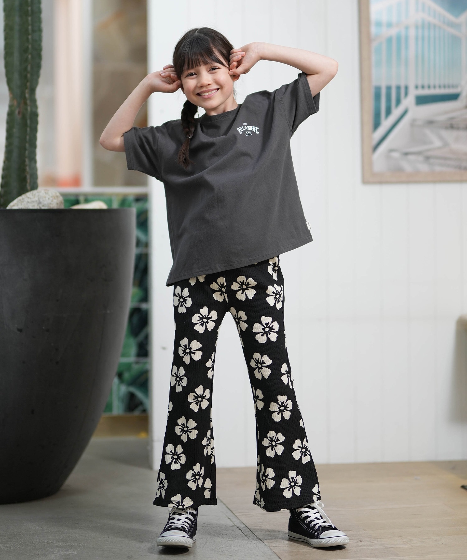 BILLABONG ビラボン 半袖 Tシャツ キッズ ジュニア 子供 バックプリント MESSAGE ARCH BG015251(OFB-130cm)