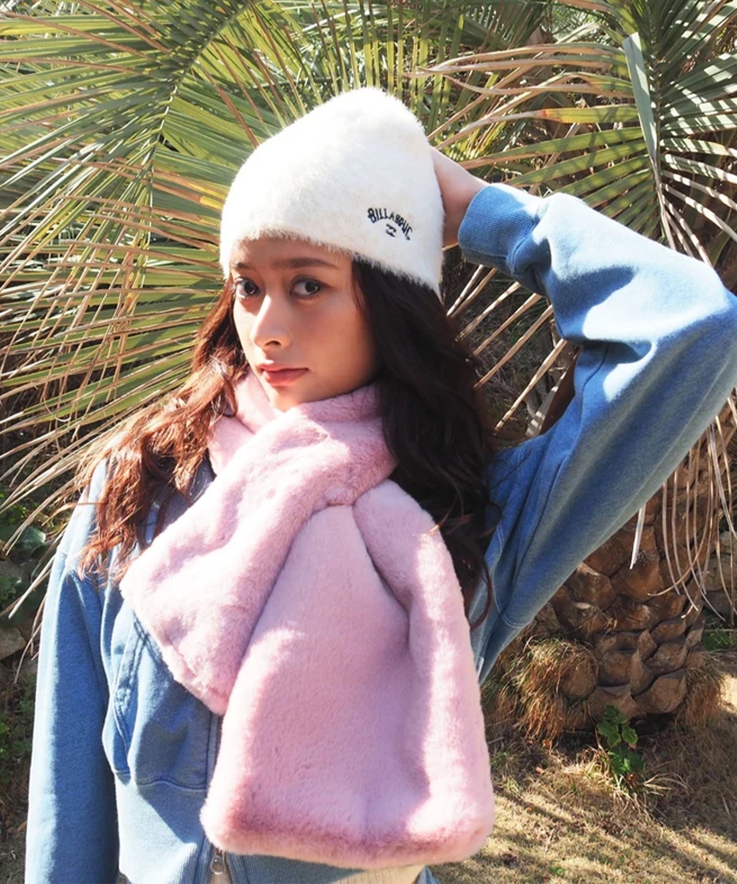 非売品 90年代 ファルケン フリース マフラー 手袋 レースクイーン 旧車 BILLABONG ビラボン マフラー 防寒 FUR NECK WARMER BG014942 手袋