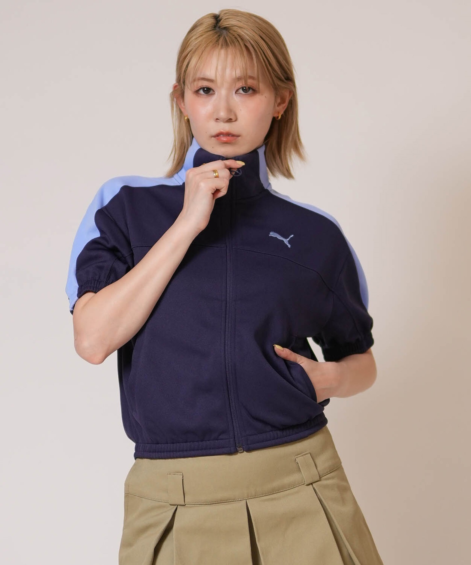 TFW49 紫色 スポーツウェア レディース PUMA プーマ ジャージ トラックジャケット レディース T7 ショート
