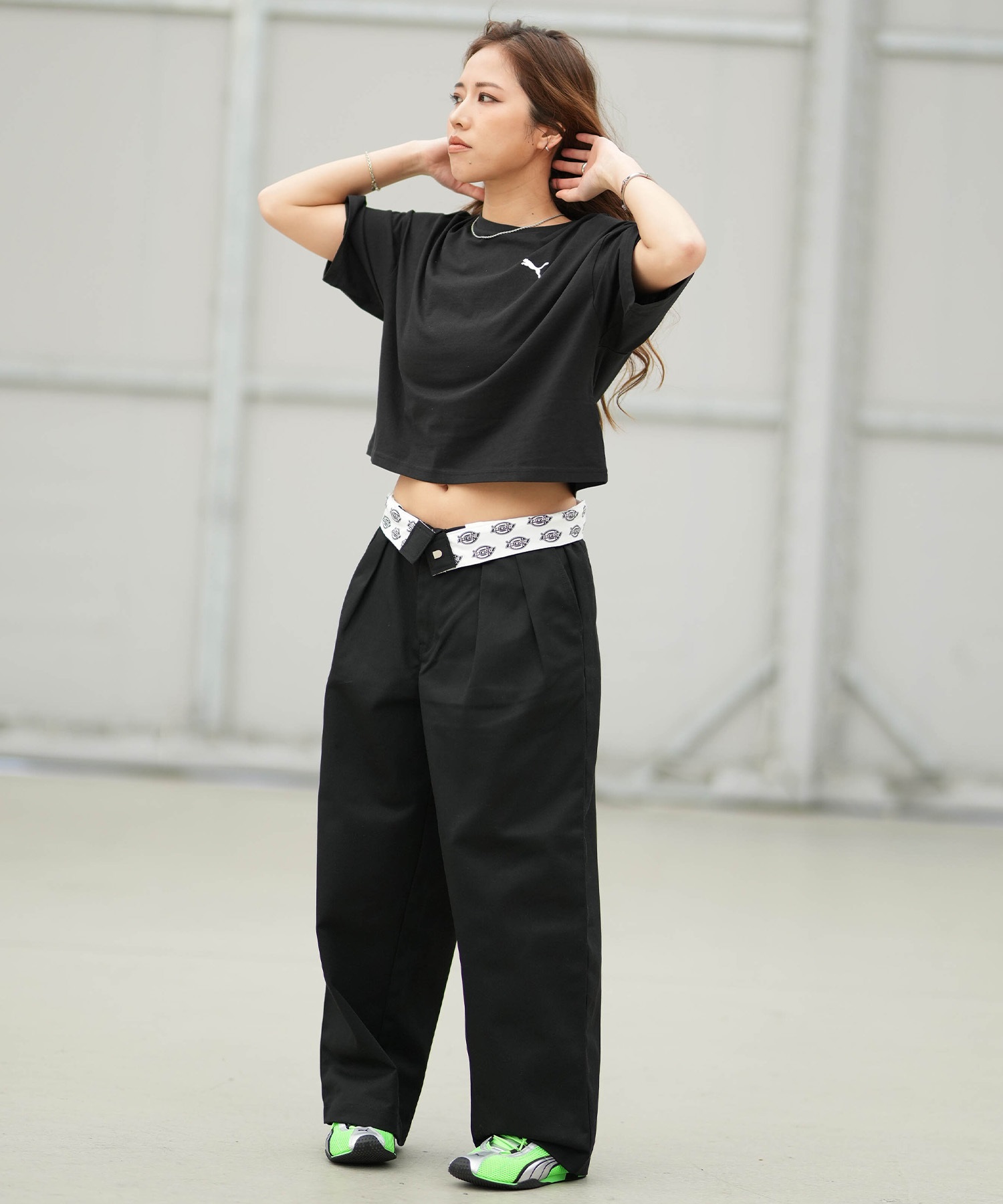 半袖 プーマ PUMA ジーフォアレディースバミューダパンツsizeM ラスト1点韓国G/FORE Tシャツ ショート丈 クロップド丈 レディース レディースウェア