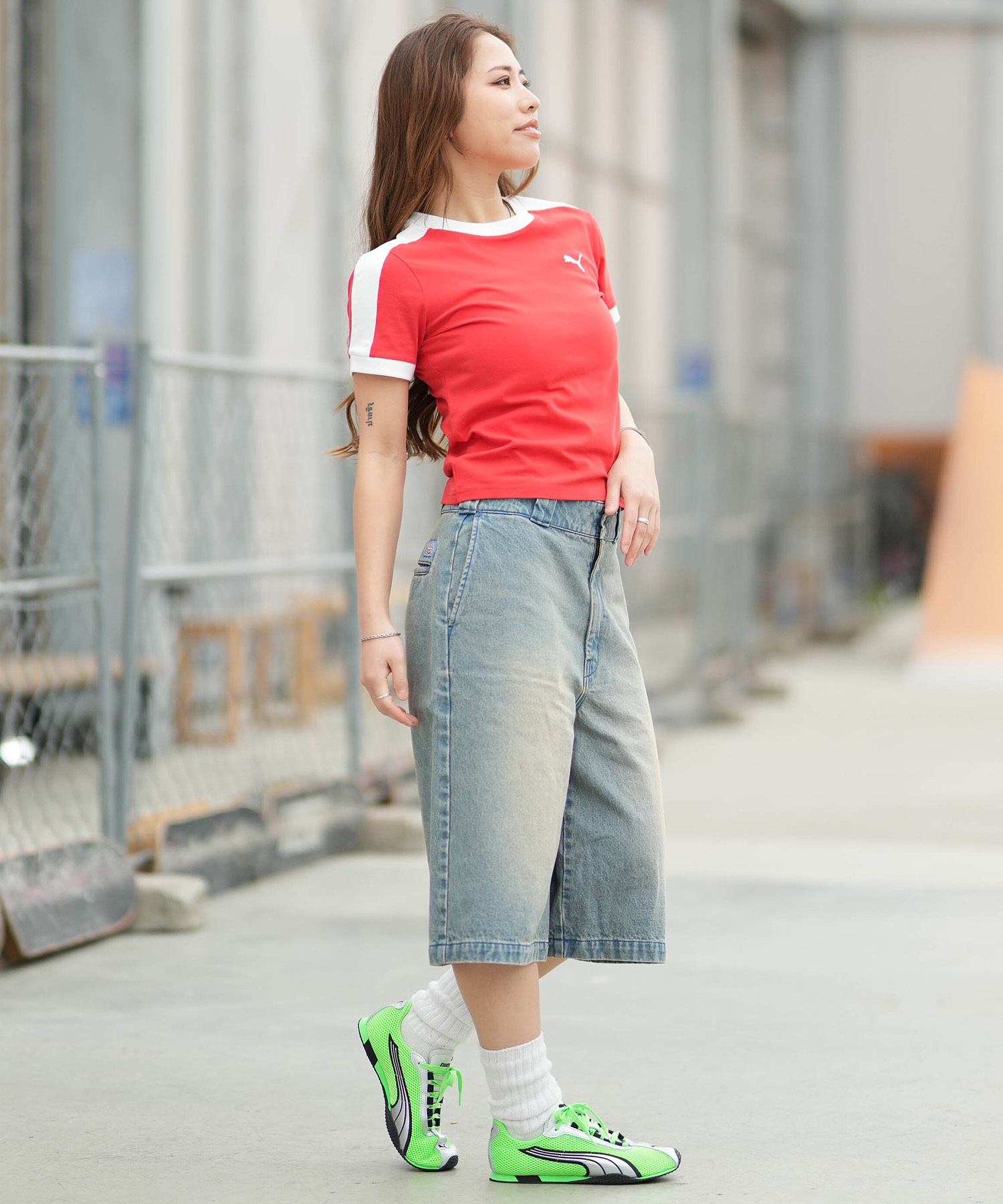 PUMA プーマ 半袖 Tシャツ レディース ショート丈 T7 スリム 633952