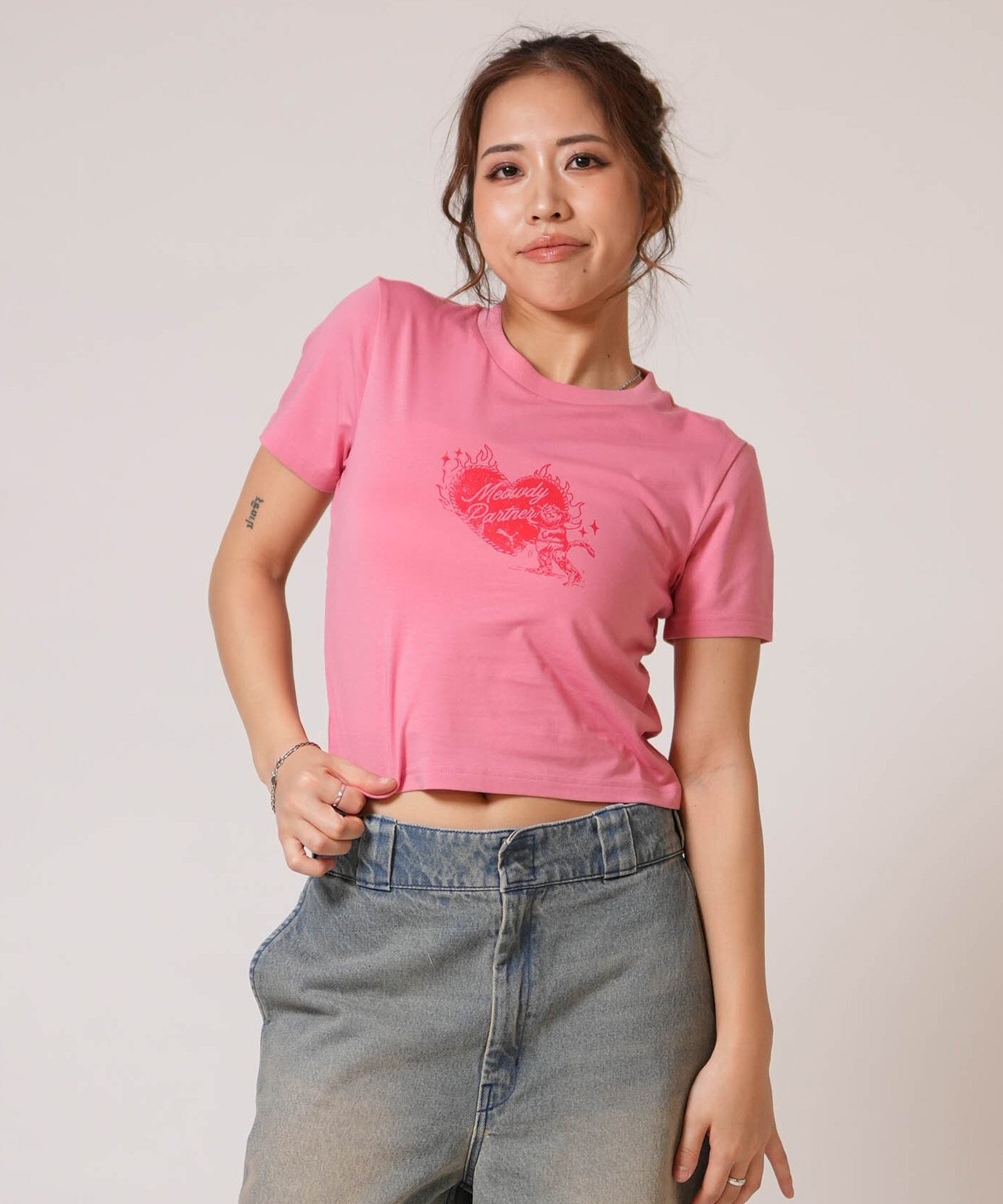 PUMA プーマ 半袖 Tシャツ レディース クロップド丈 ショート丈