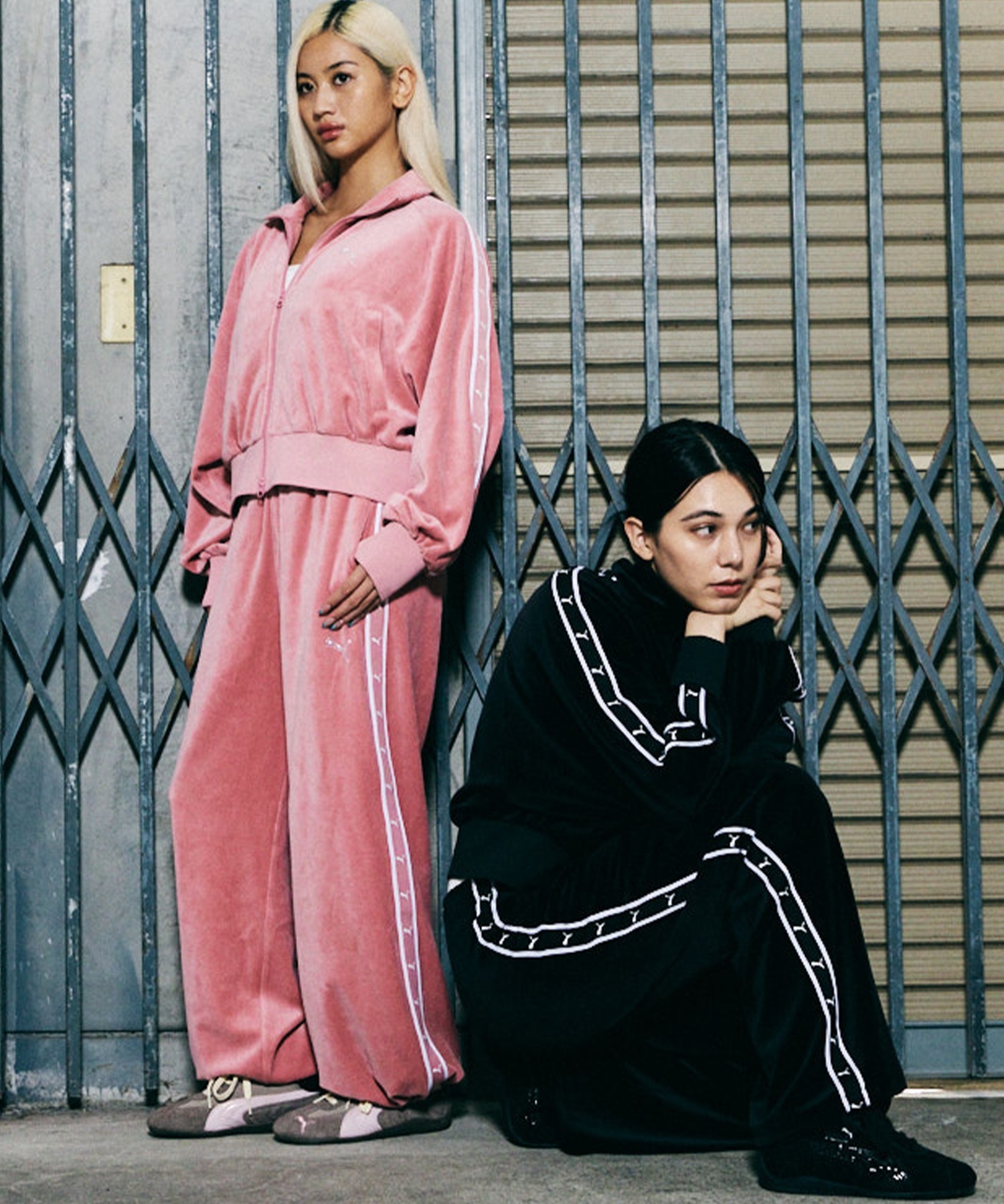 PUMA ベロア　トラックジャケット　パンツ　セットアップ　ジャージ　希少　L PUMA プーマ ジャージ トラックパンツ レディース セットアップ対応